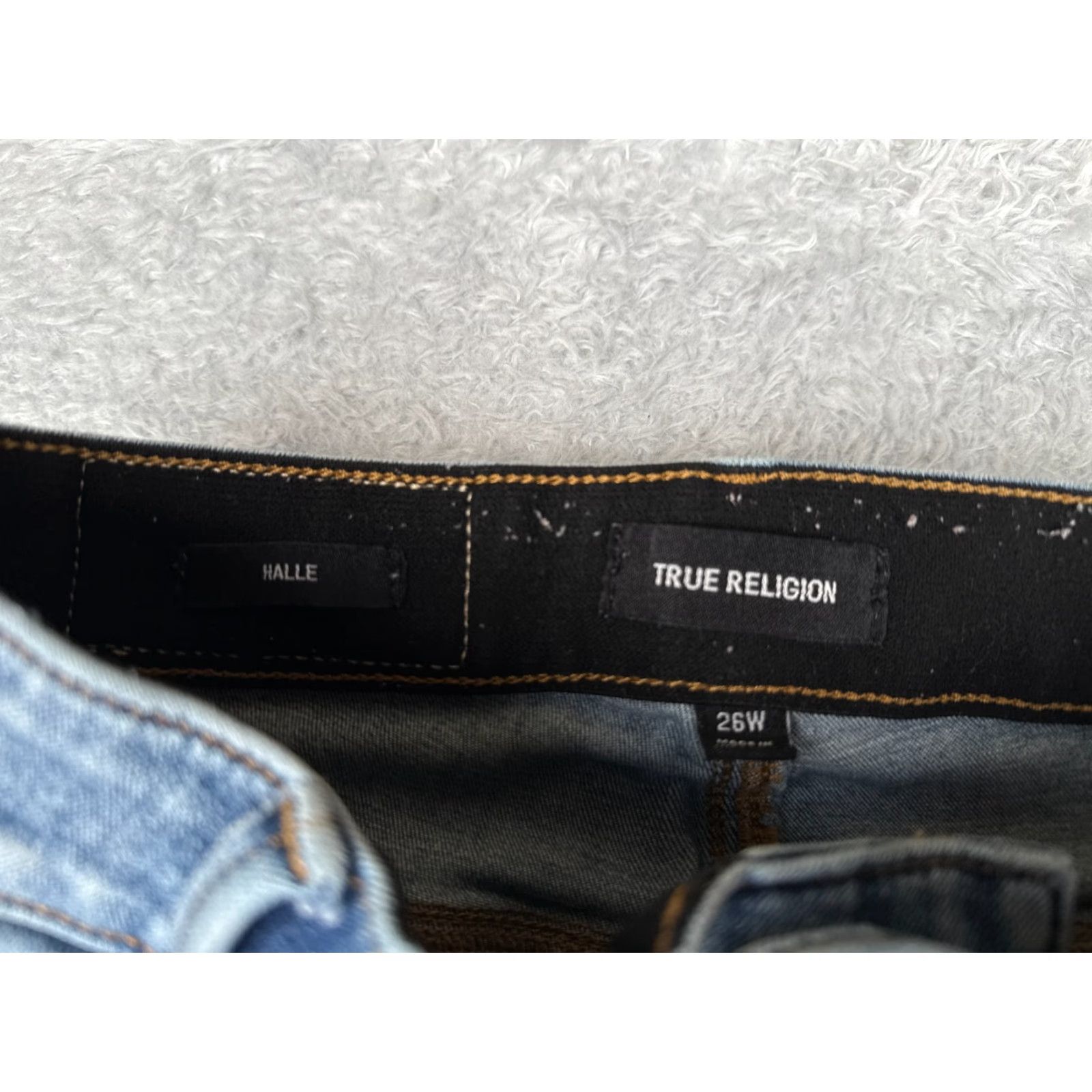 True Religion True Religion Jeans Women 26 Blue Denim Distressed Halle Straight Mid Rise 24x24 Size 26" / US 2 / IT 38 - 6 Thumbnail