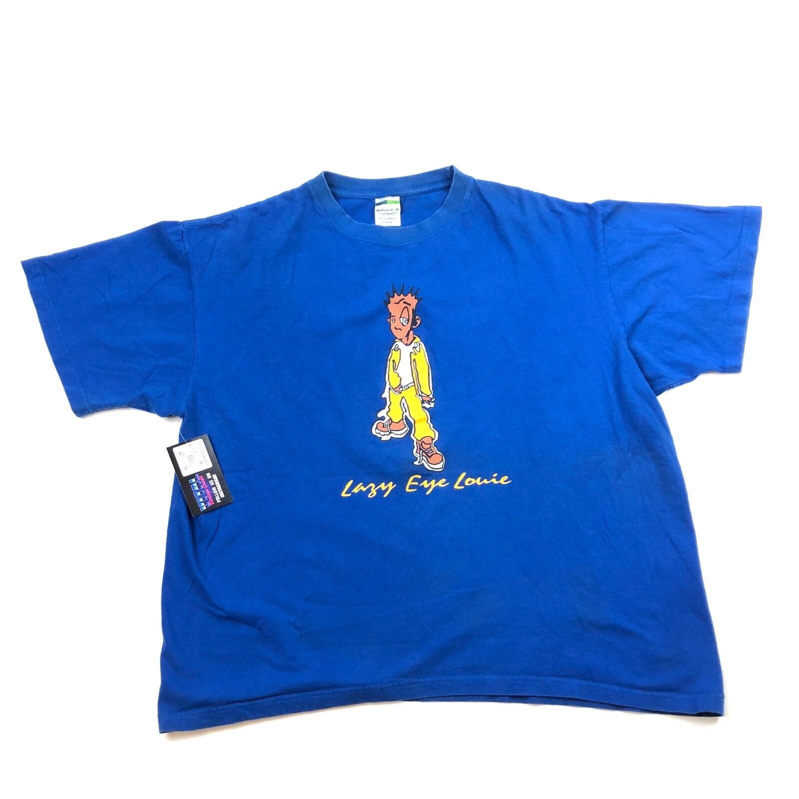 Cartoon Network × Vintage Lazy Eye Louie Cartoon Drawing Art Promo Blue Tee Size XL Size US XL / EU 56 / 4 - 1 Thumbnail