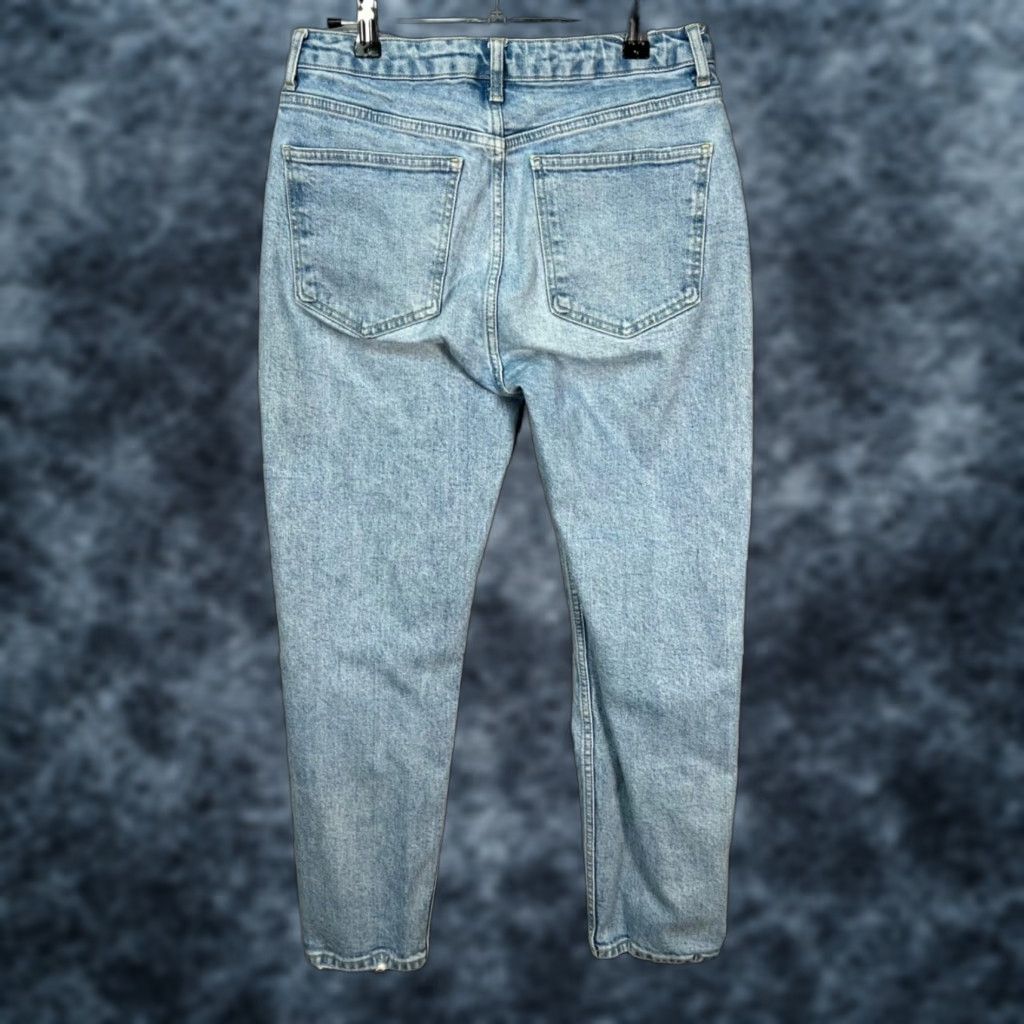 Zara Zara Womens Jeans Distressed Light Blue Tapered 8 Regular Denim 5-Pocket Inseam 26 Adult Womens Blue Size 30" / US 8 / IT 44 - 1 Thumbnail