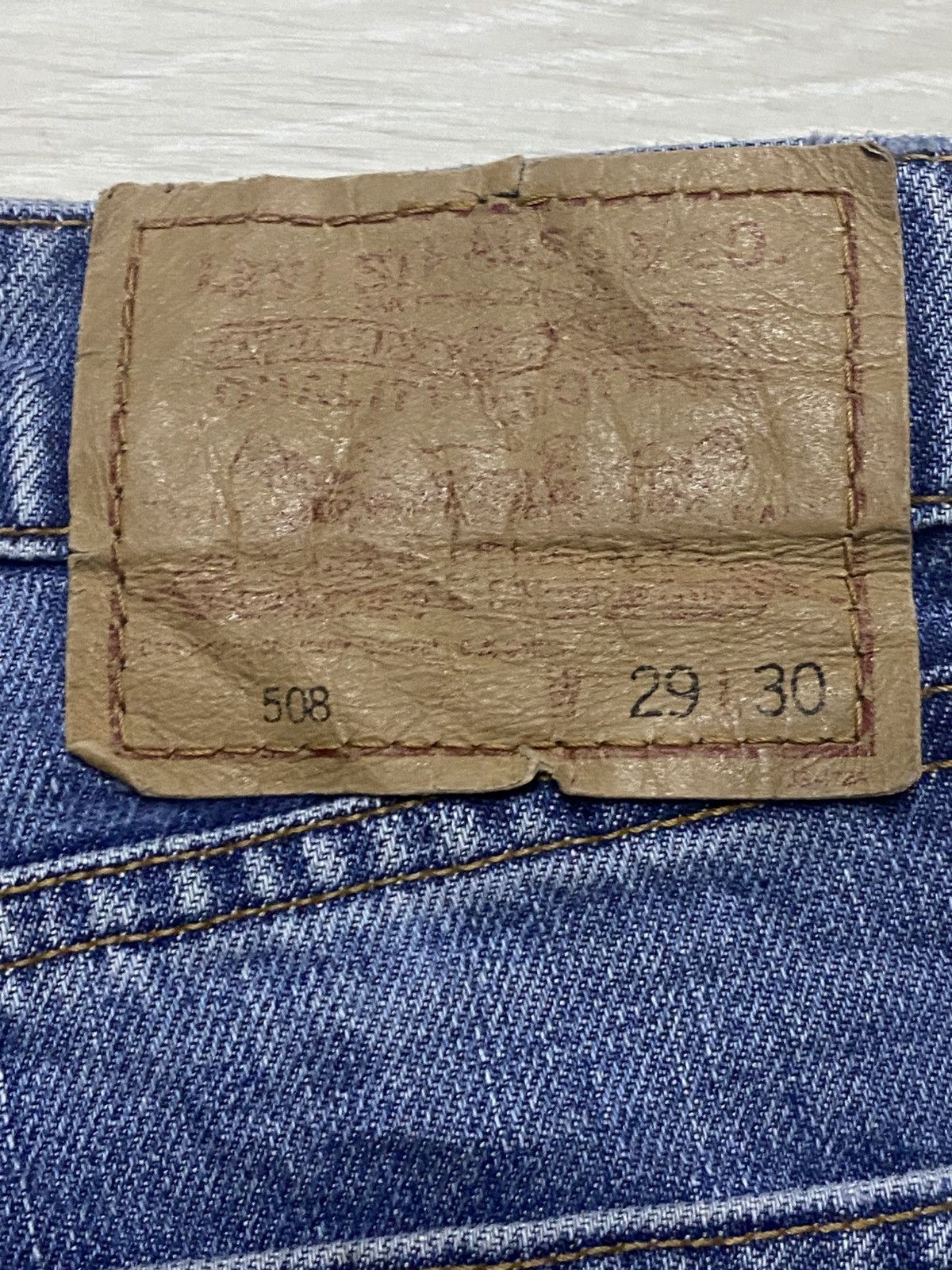 Levi's Vintage Levis 508 90s Blue Wash Distressed Loose Jeans Size US 30 / EU 46 - 12 Thumbnail