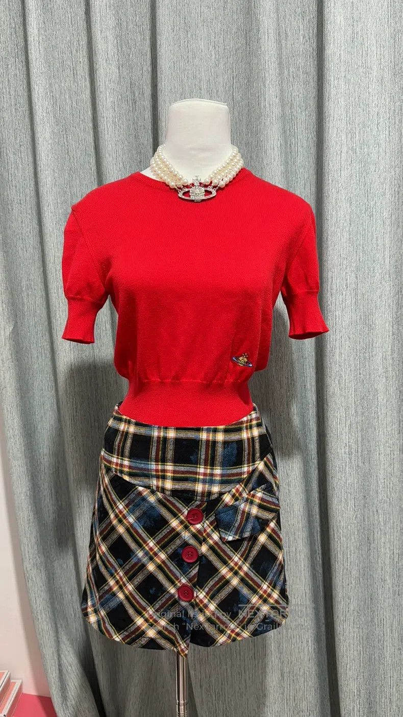Vivienne Westwood Vivienne Westwood Red Knit Short Sleeve Size XS / US 0-2 / IT 36-38 - 3 Thumbnail