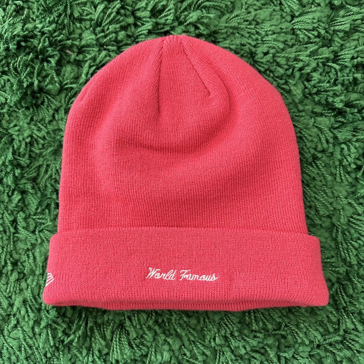 New Era × Supreme Magenta Supreme New Era Box Logo Beanie FW17 Size ONE SIZE - 2 Thumbnail