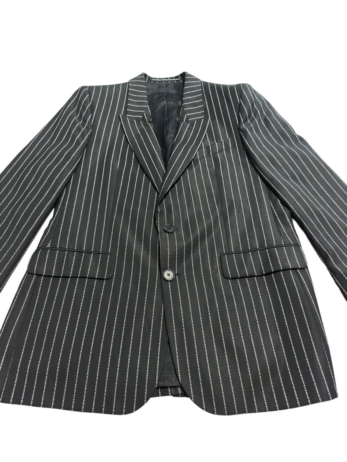 Givenchy Givenchy Logo Pinstripe Blazer Size 52L - 2 Thumbnail