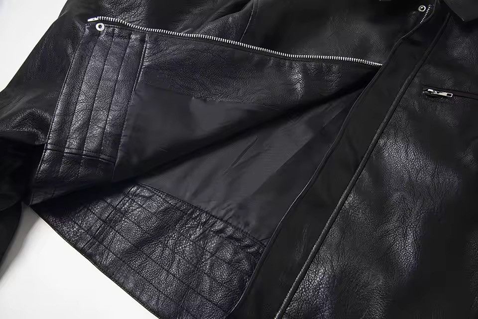 Leather Punk Streetwear Leather Casual Solid Motorcycle Jacket Size US L / EU 52-54 / 3 - 9 Thumbnail