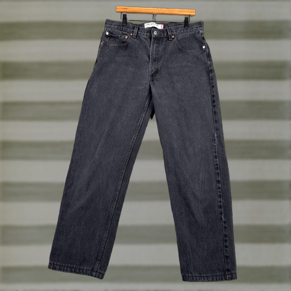 VINTAGE Levi's Jeans Mens 34x36 Relaxed Fit 80s Black Denim Baggy