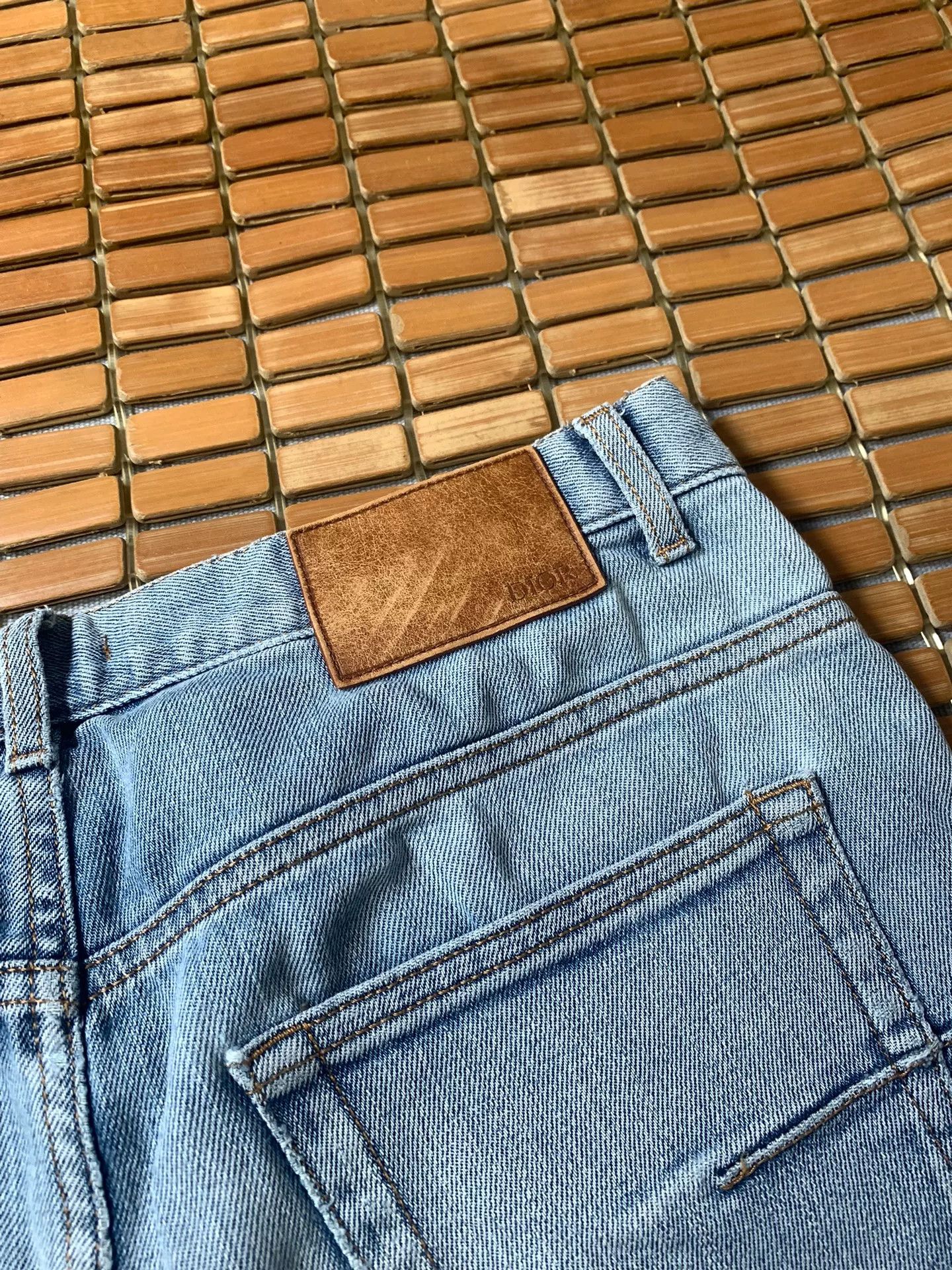 Dior Dior Leather Patch Jeans Size 29" - 1 Thumbnail