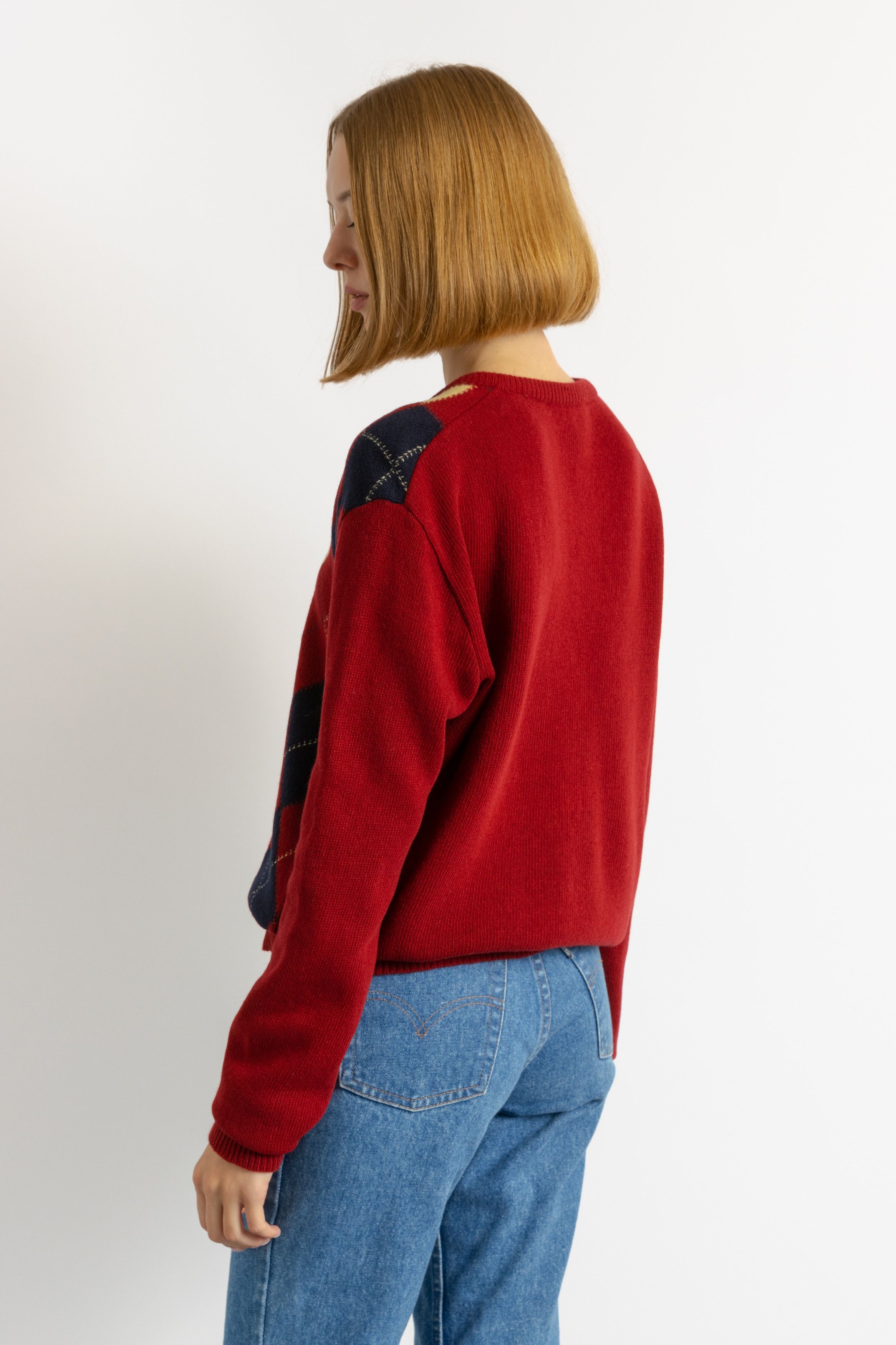 Vintage Jumper Wool Large Jumper Minimalist V neck Sweater 7347 Size M / US 6-8 / IT 42-44 - 4 Thumbnail
