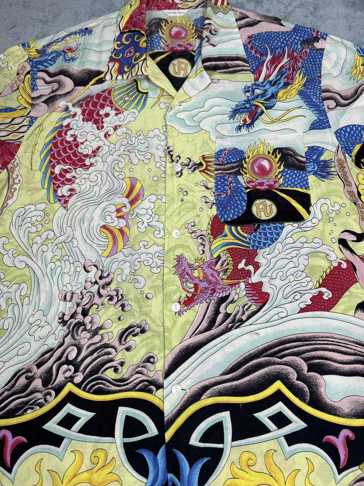 Yoshiyuki Konishi Vintage Yoshiyuki Konishi Bold Dragon Tatoo Style Button Up Size US L / EU 52-54 / 3 - 3 Thumbnail