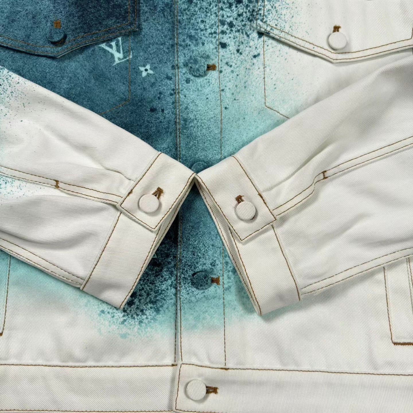 Louis Vuitton LV spray-painted splatter denim jacket Size US L / EU 52-54 / 3 - 5 Thumbnail