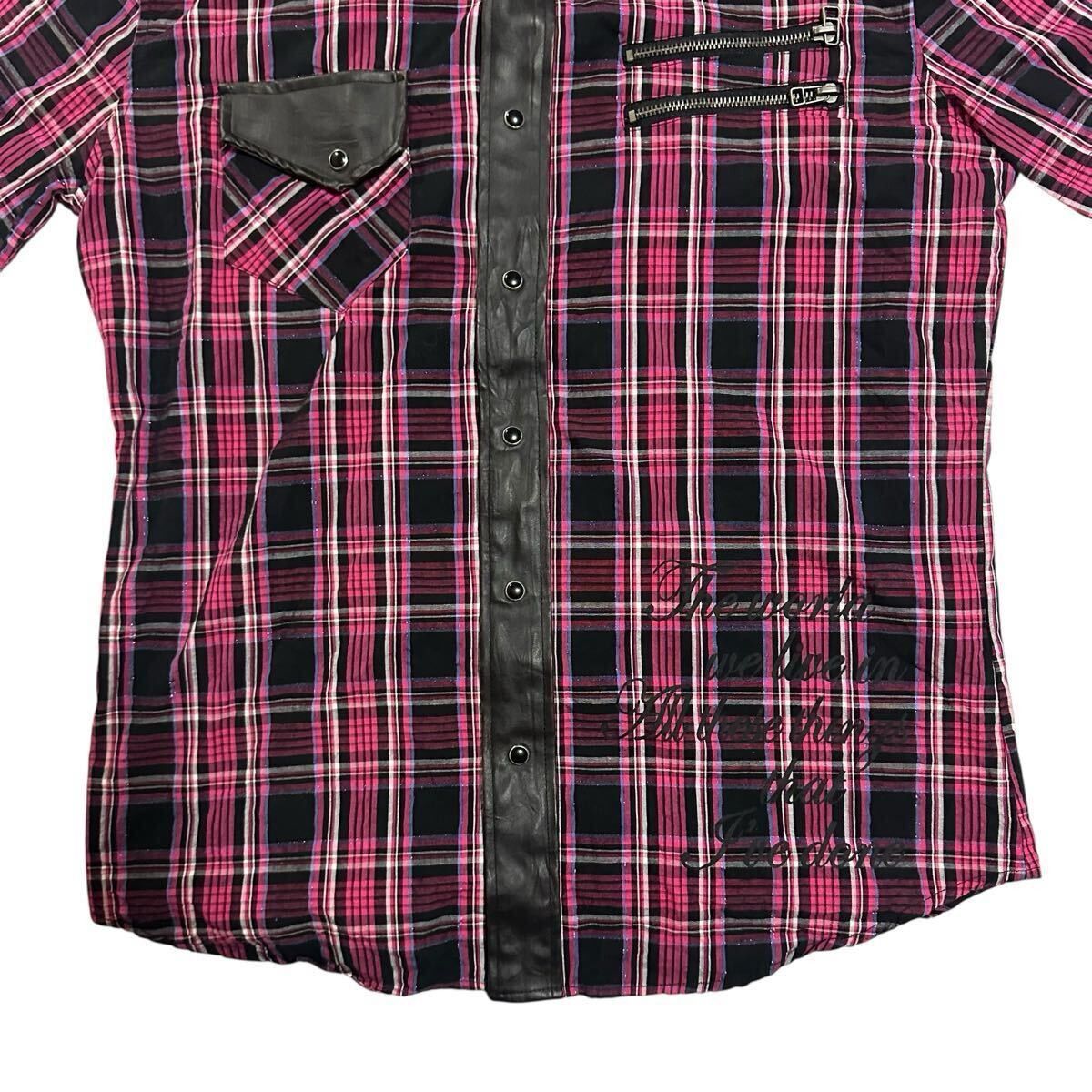 Japanese Brand Japanese Archive y2k plaid script shirt buttonup Size US L / EU 52-54 / 3 - 4 Thumbnail
