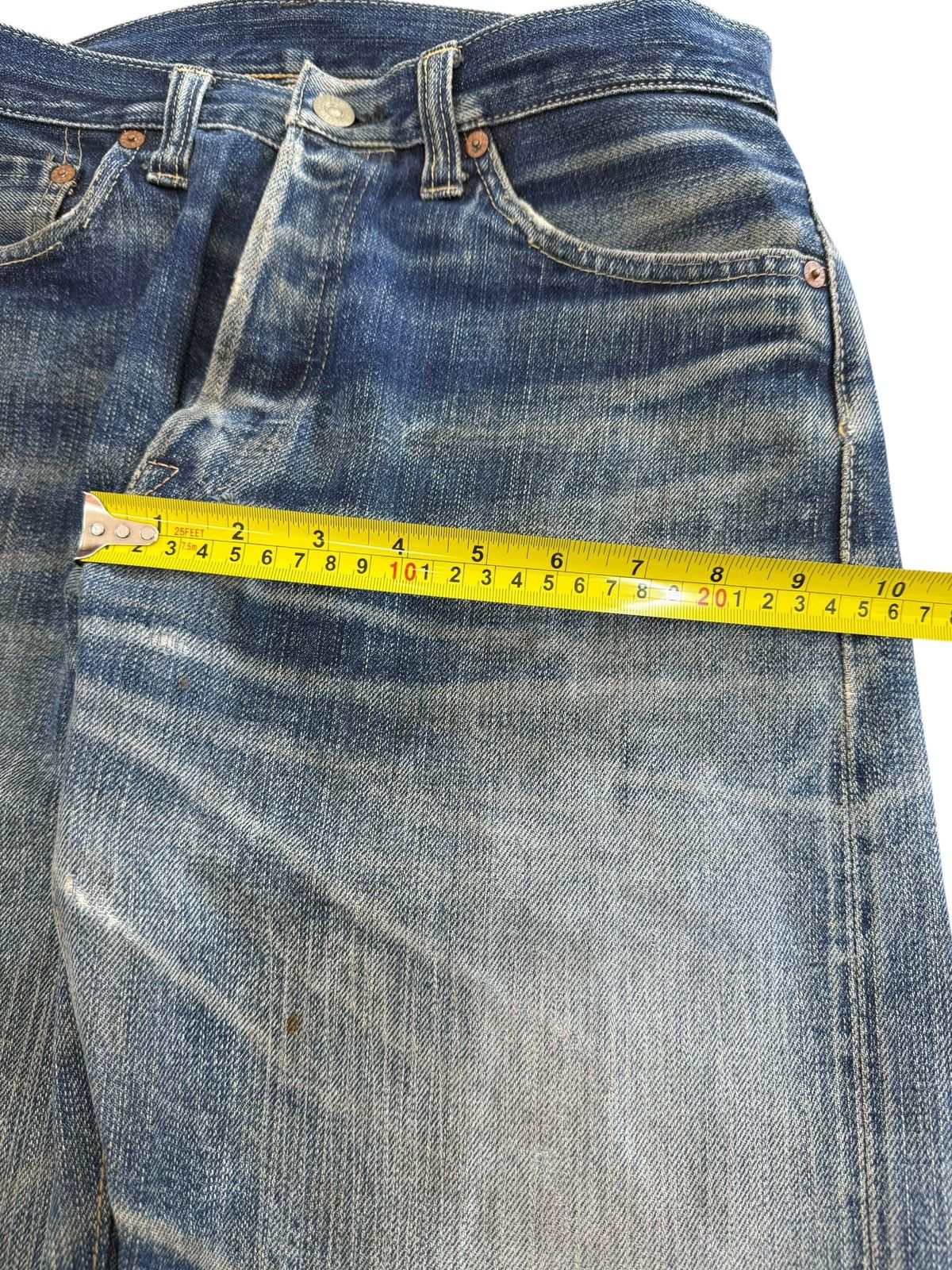 Sugar Cane Sugar Cane 90’s Blue Wash Whiskers Style Denim Jeans Size US 30 / EU 46 - 11 Thumbnail