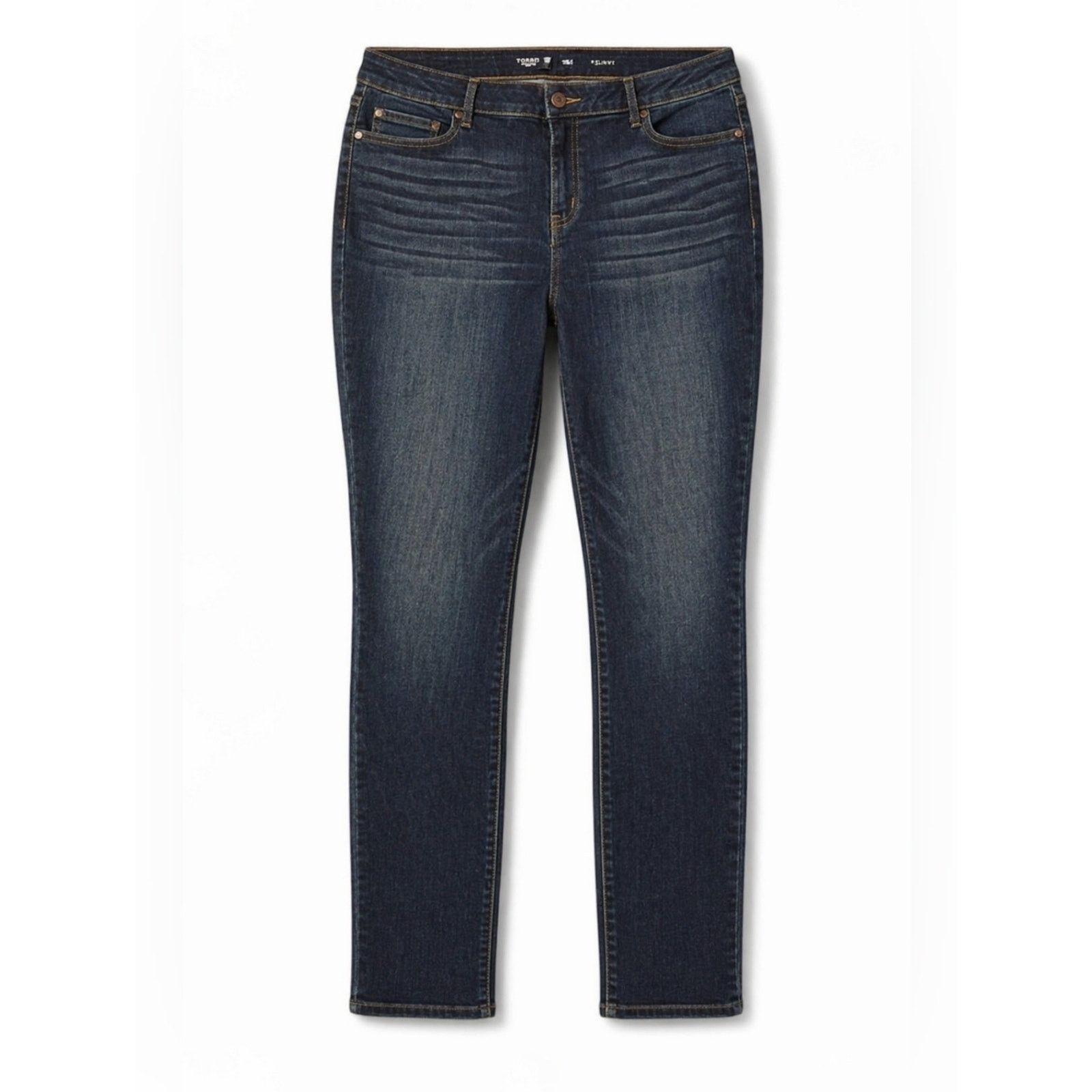 Vera Wang Simply Vera Vera Wang Skinny Jeans Size 14 Dark Wash Yellow Size 36" / US 14 / IT 50 - 1 Thumbnail