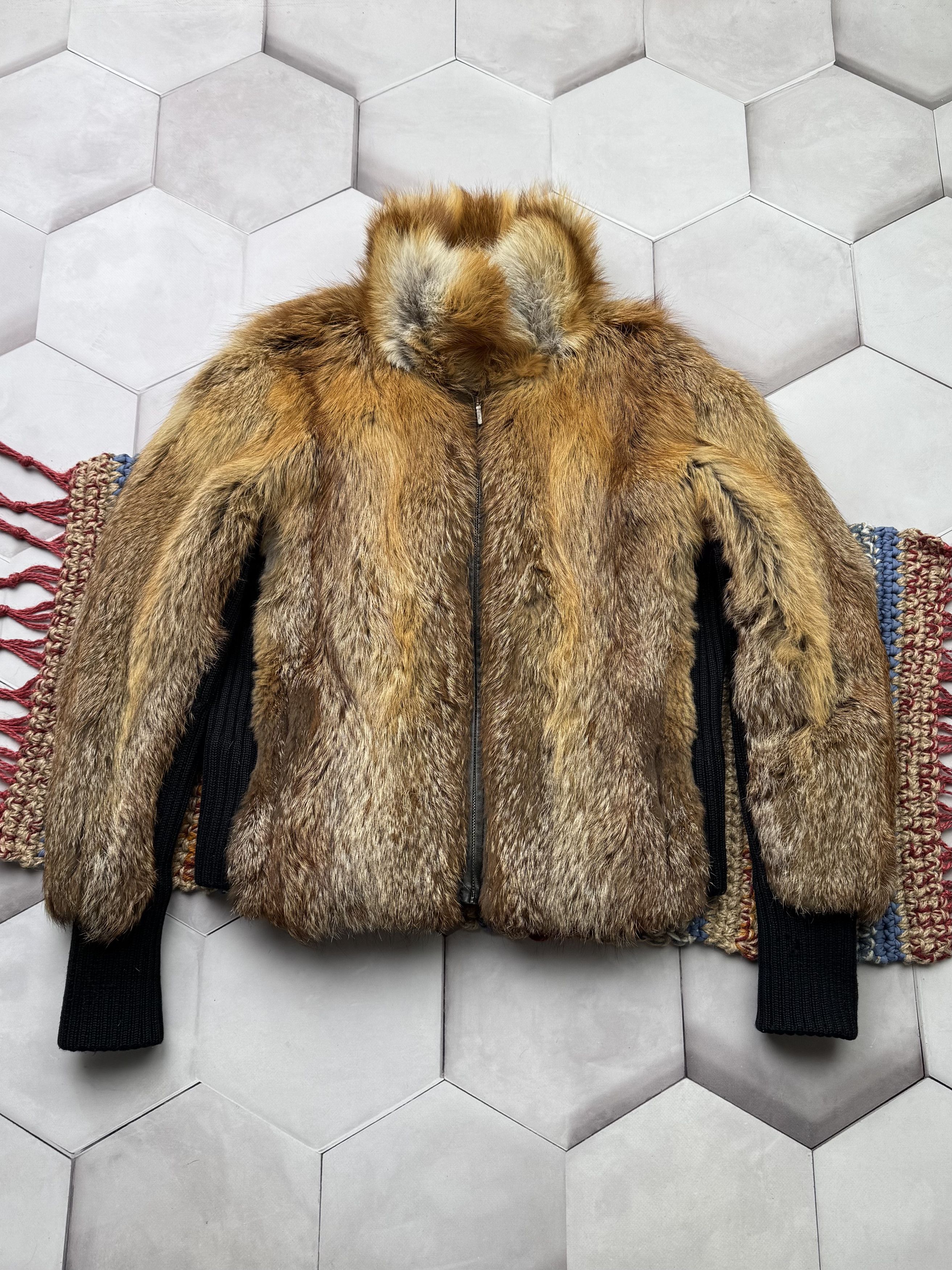 60s-70s euro vintage fur hoodie jacket