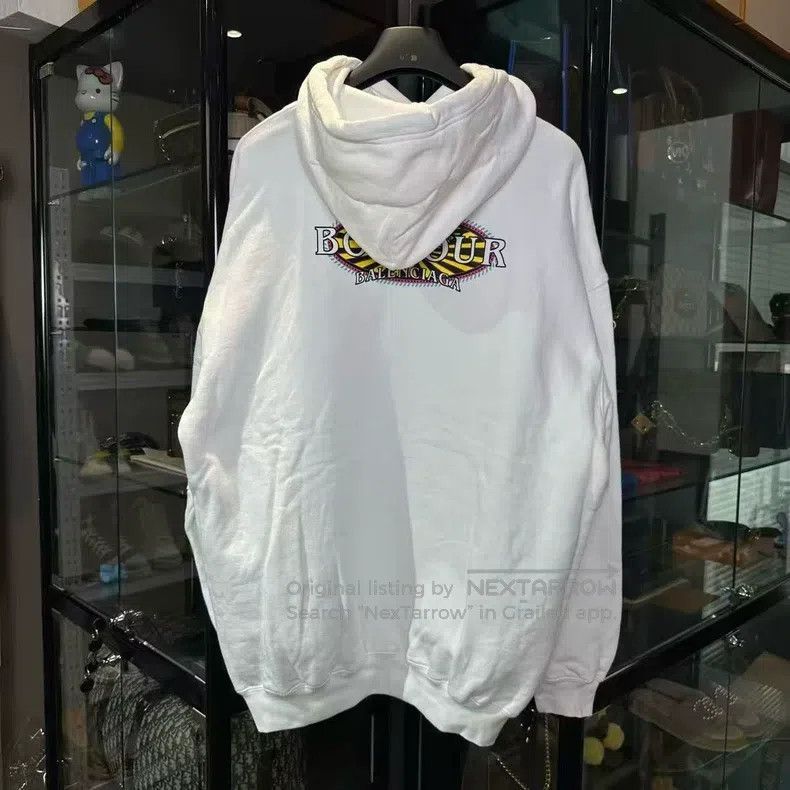 Balenciaga Balenciaga Eiffel Tower Logo White Hoodie Size US S / EU 44-46 / 1 - 2 Thumbnail