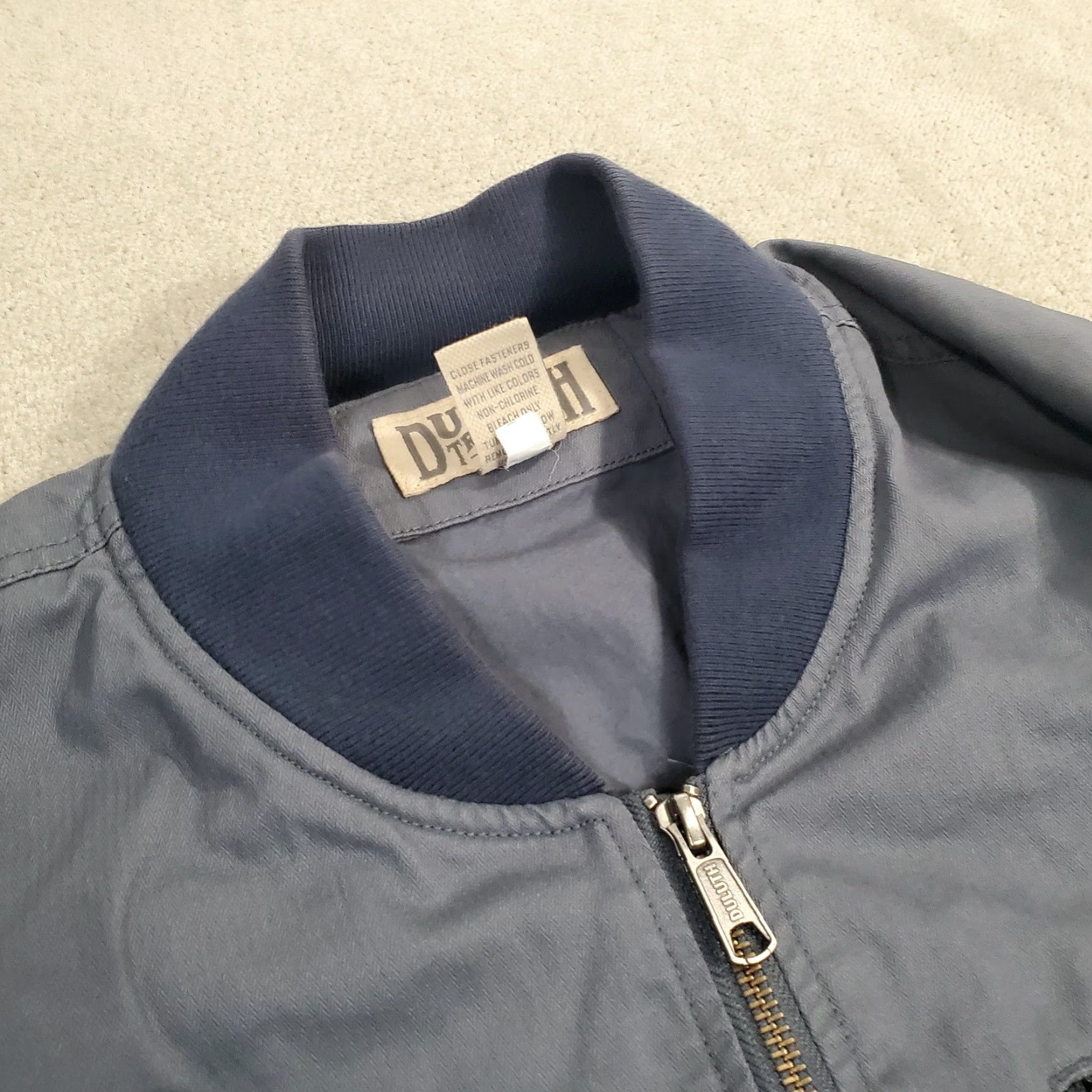 Vintage Duluth Bomber Jacket Mens L Blue You Bet Your Ace Flight Outer Zip Pockets Logo Vintage? No Size US L / EU 52-54 / 3 - 6 Thumbnail