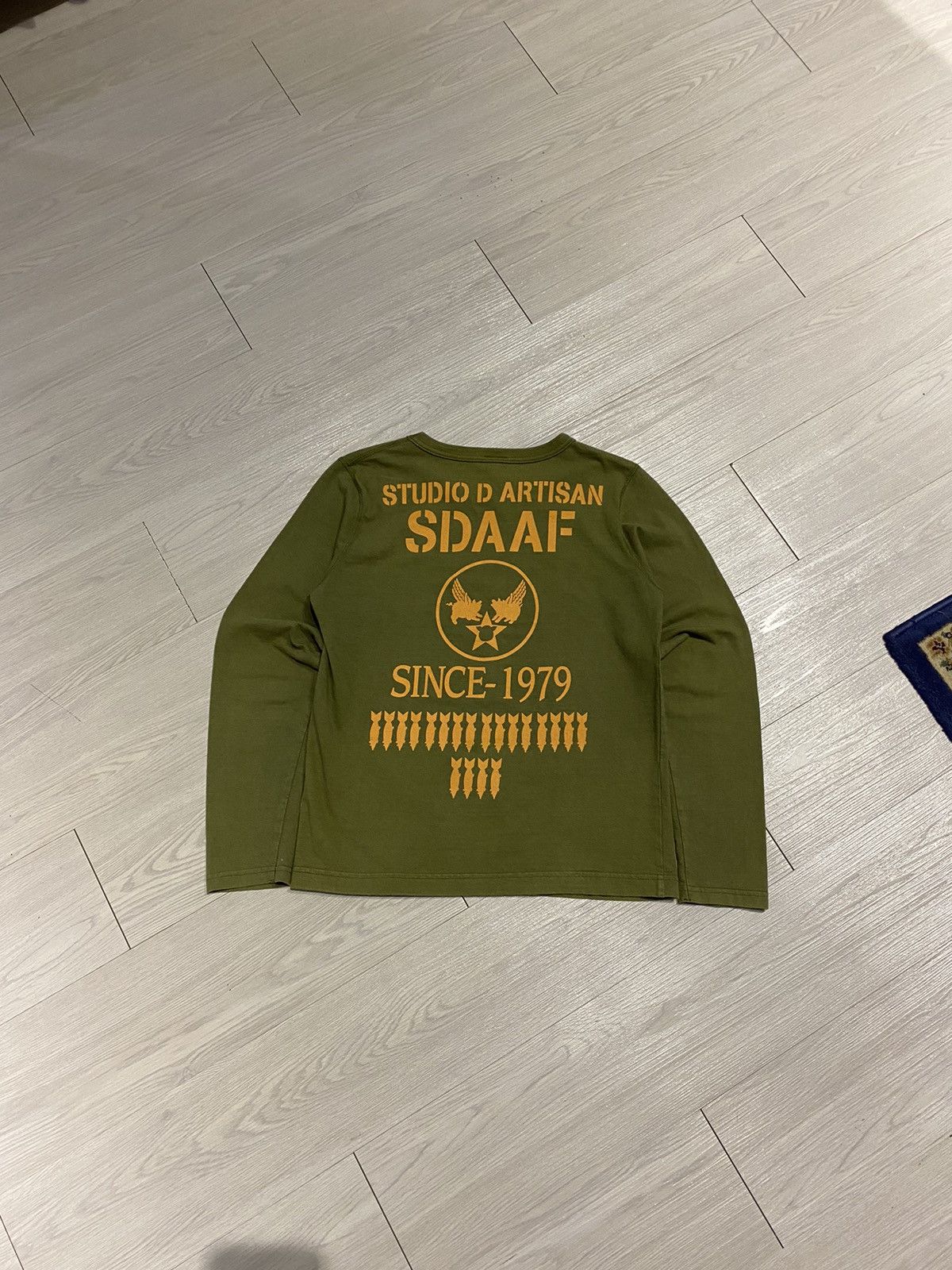 image of Archival Clothing x Studio Dartisan Vintage Studio D'artisan Sdaaf Since-1979 Crewneck L/s in Army 