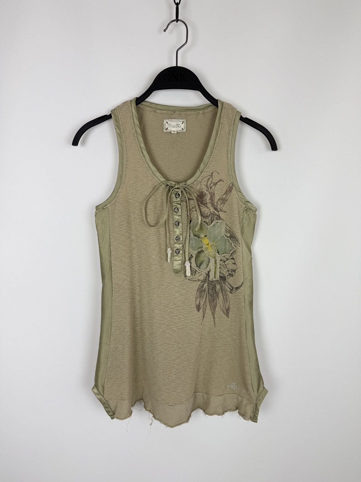Miss Me Y2K Vintage Miss Me Distressed Ribbed Floral Sleeveless Top Size S / US 4 / IT 40 - 3 Thumbnail