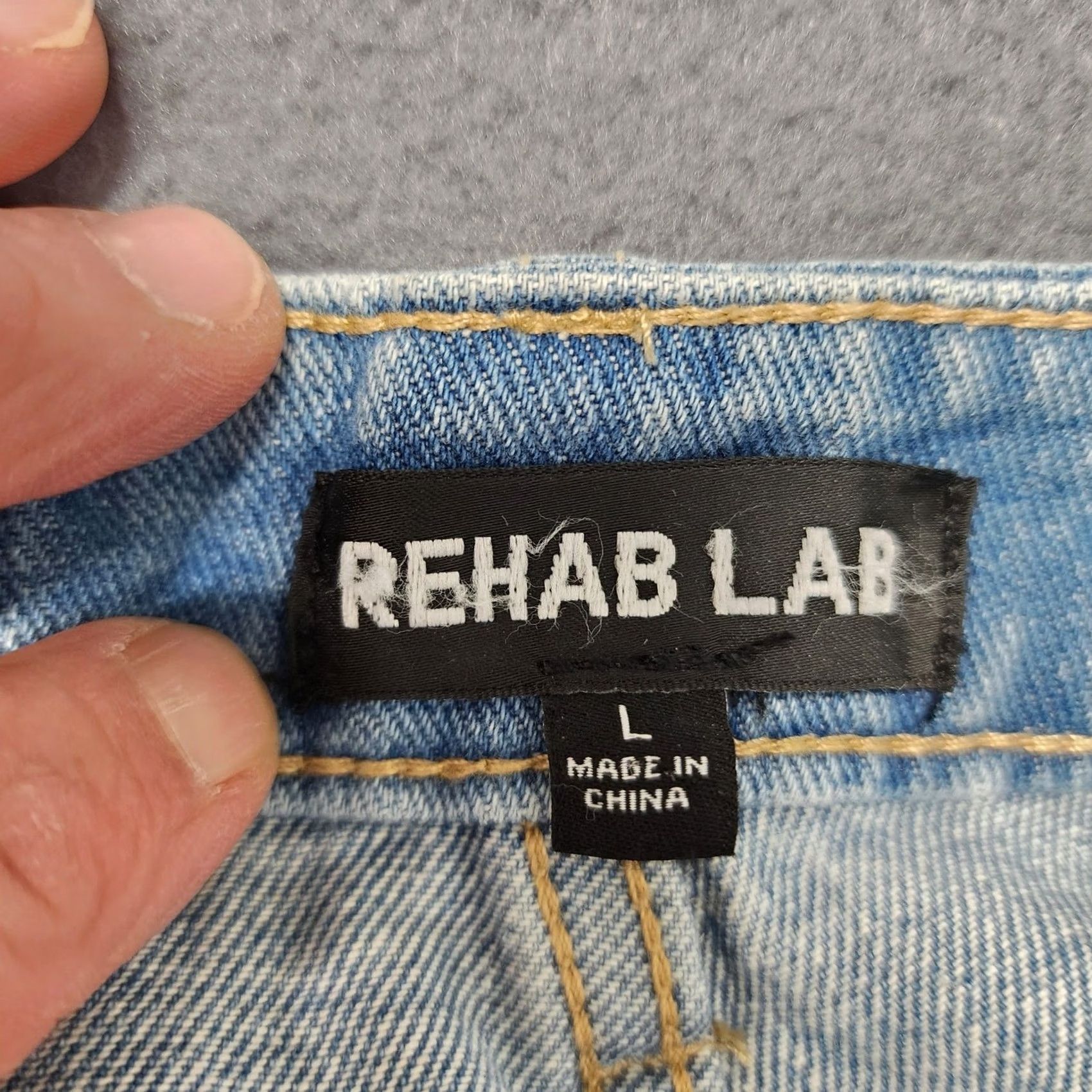 Vintage Rehab Lab Jeans Womens Large Baggy Wide-Leg Light Wash Distressed Dark Fade 5-Pocket Denim Jeans Mens? Size 36" / US 14 / IT 50 - 3 Thumbnail