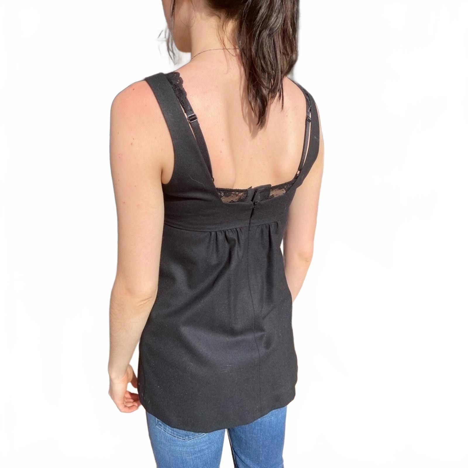 Designer Rebecca Taylor Black Wool Beaded Bodice Dress Sz 4 Size S / US 4 / IT 40 - 2 Thumbnail