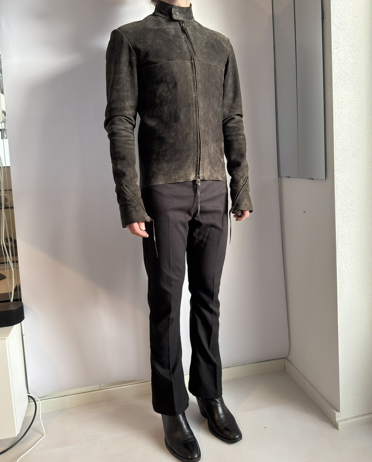 Ma+ Maurizio Amadei M.A+ Aviator Reverse Deer Leather Biker Size US M / EU 48-50 / 2 - 14 Thumbnail