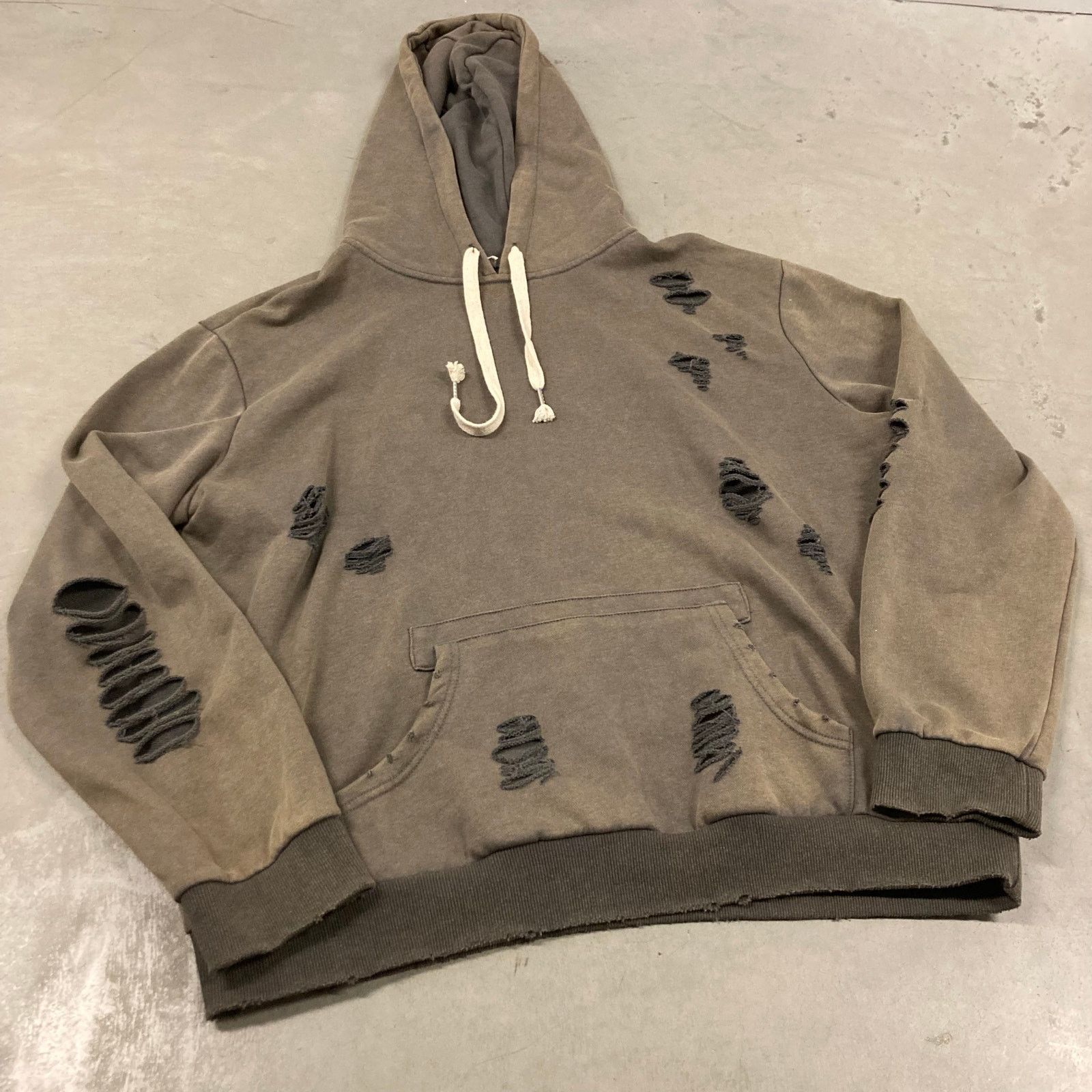 Vintage vintage y2k thrashed brown hoodie Size US L / EU 52-54 / 3 - 1 Thumbnail