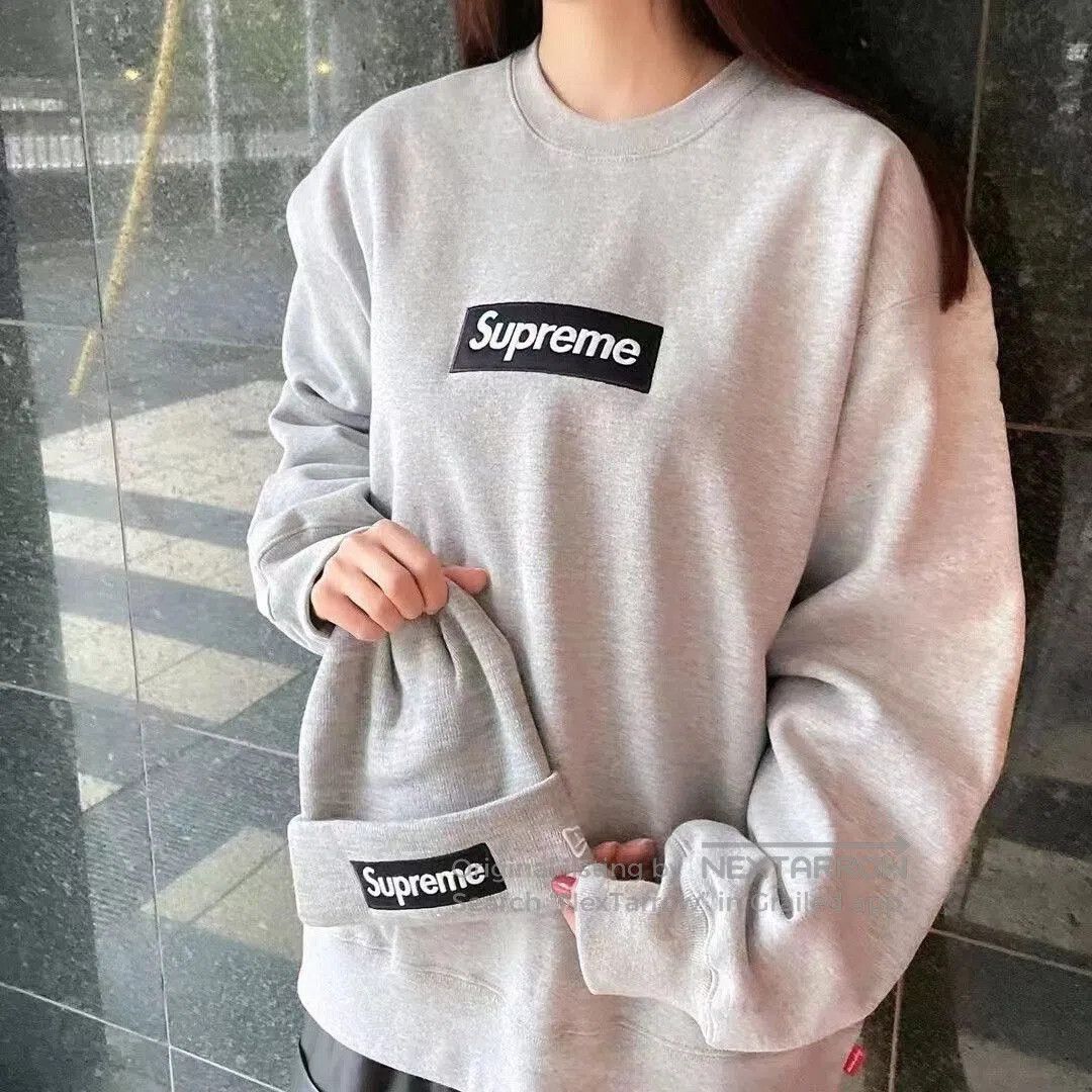 Supreme Supreme Logo Crewneck Sweatshirt and Beanie. Size US M / EU 48-50 / 2 - 3 Thumbnail