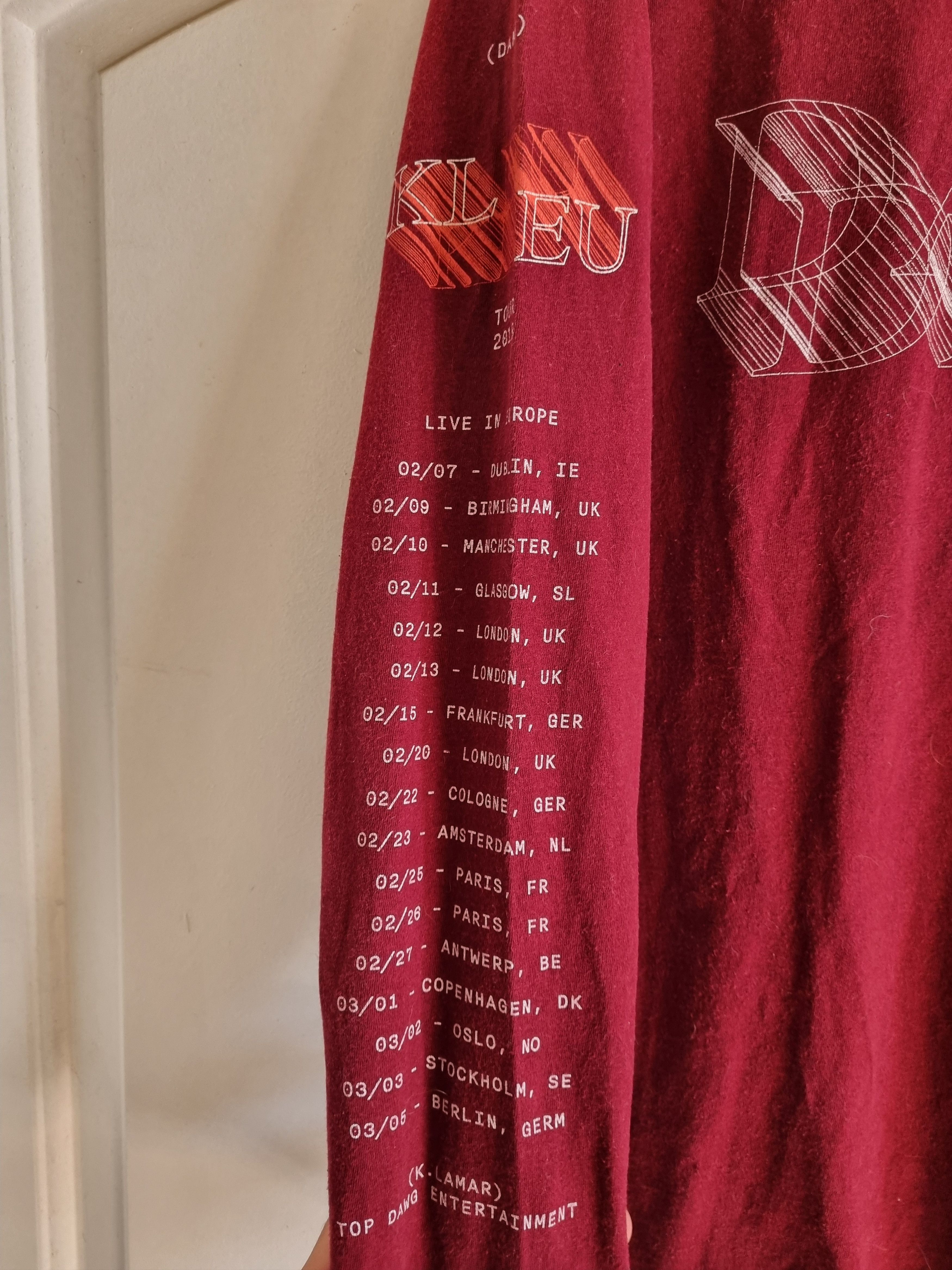 Kendrick Lamar × Rap Tees Kendrick Lamar Damn Tour Longlseeve 2018 Europe Tour TDE Size US M / EU 48-50 / 2 - 3 Thumbnail
