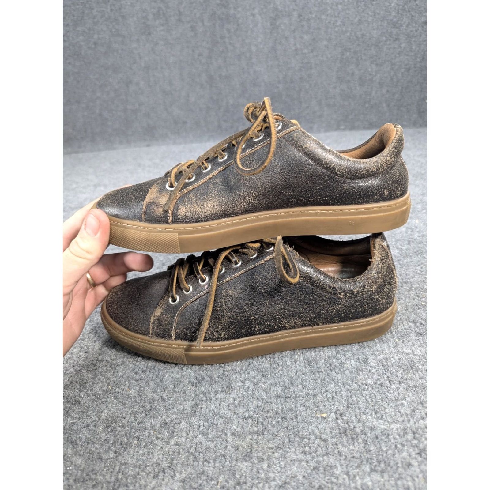 Vintage Everyday Sneakers Womens Brown Thursday Leather Lace Distressed Size Size US 7 / IT 37 - 2 Thumbnail