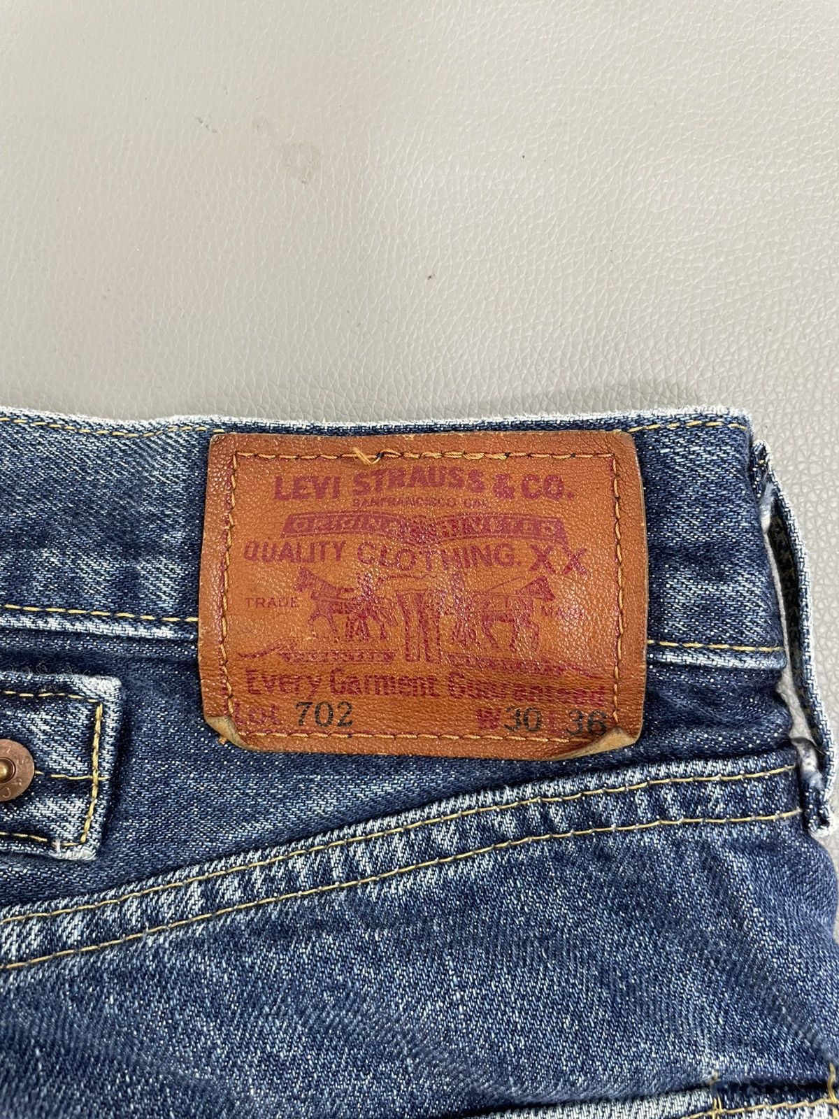 Levi's Vintage Clothing Levi's 702 Big E Selvedge Red Washed Blue Distressed Jeans Size US 30 / EU 46 - 7 Thumbnail