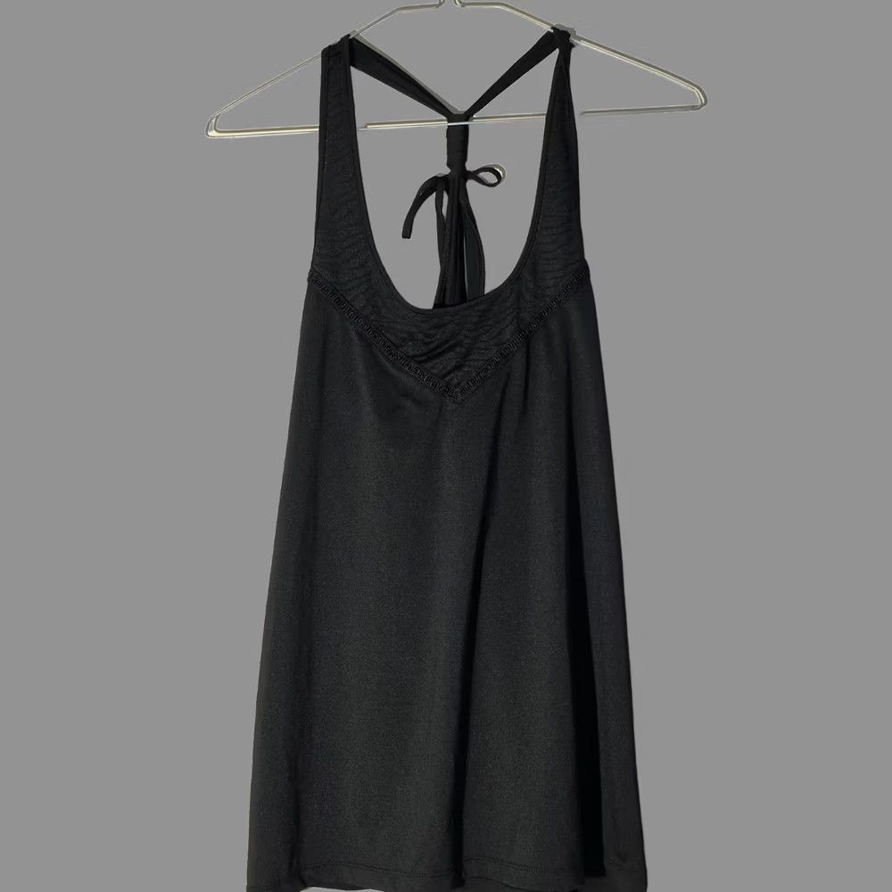 Kyodan Kyodan Racerback Tank Top Women's M Black Solid Polyester Sleeveless Scoop Neck Tie-Back Yoga Activewear Shirt Size M / US 6-8 / IT 42-44 - 1 Thumbnail