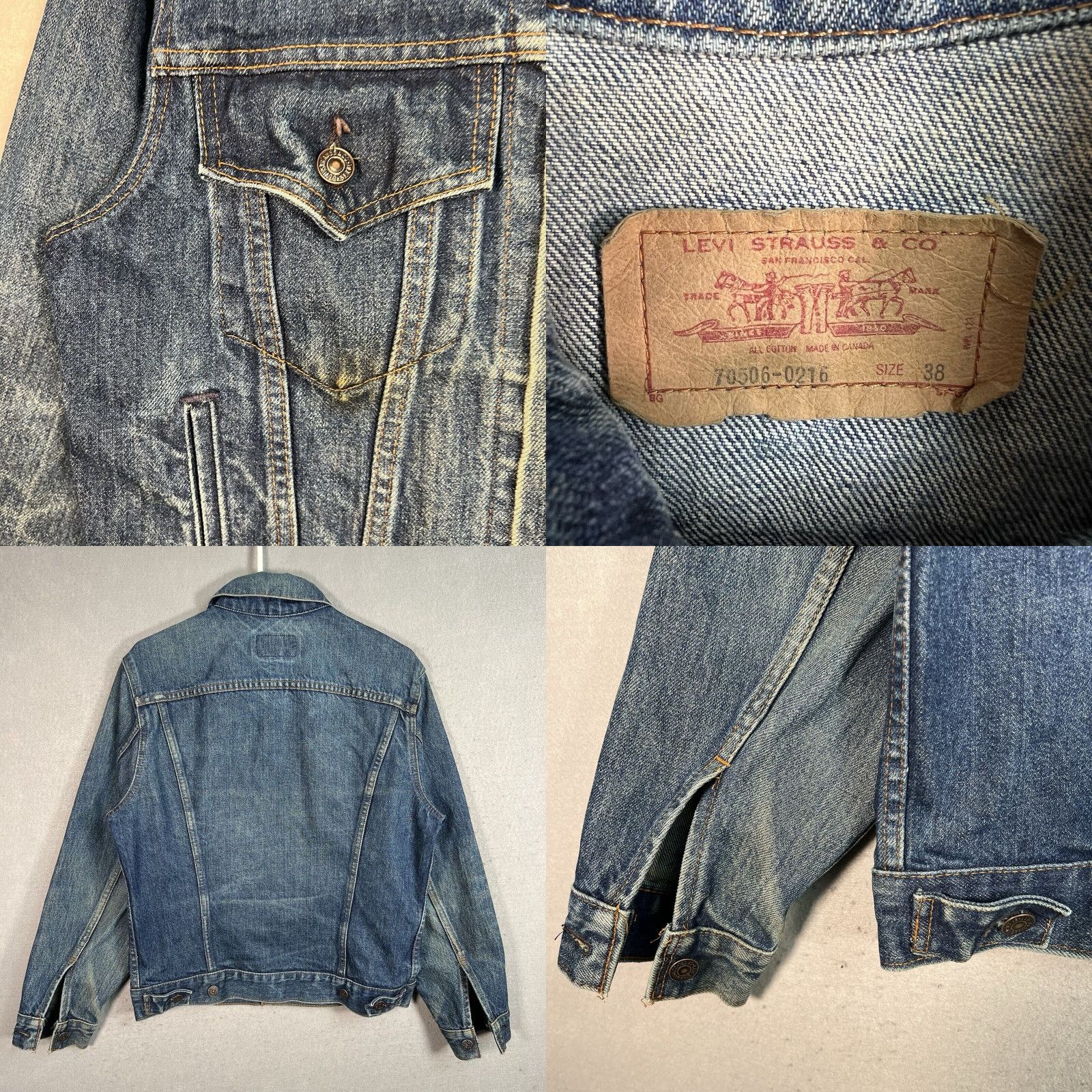 Levi's VINTAGE Levi's Denim Trucker Jacket Mens 38 Blue 80s Levis Strauss Shirt Jacket Mens Size US XXS / EU 40 - 8 Thumbnail