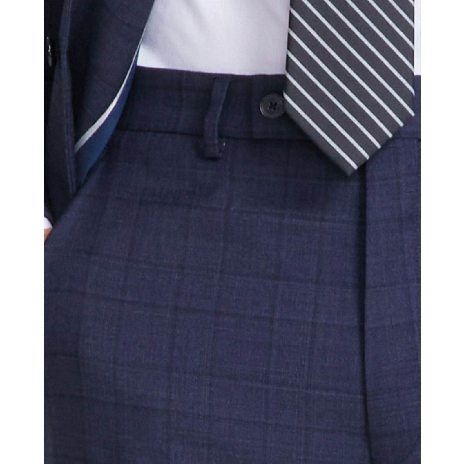 Calvin Klein Calvin Klein Men's Navy Plaid Wool Suit Pants Size 34x32 Size US 34 / EU 50 - 5 Thumbnail