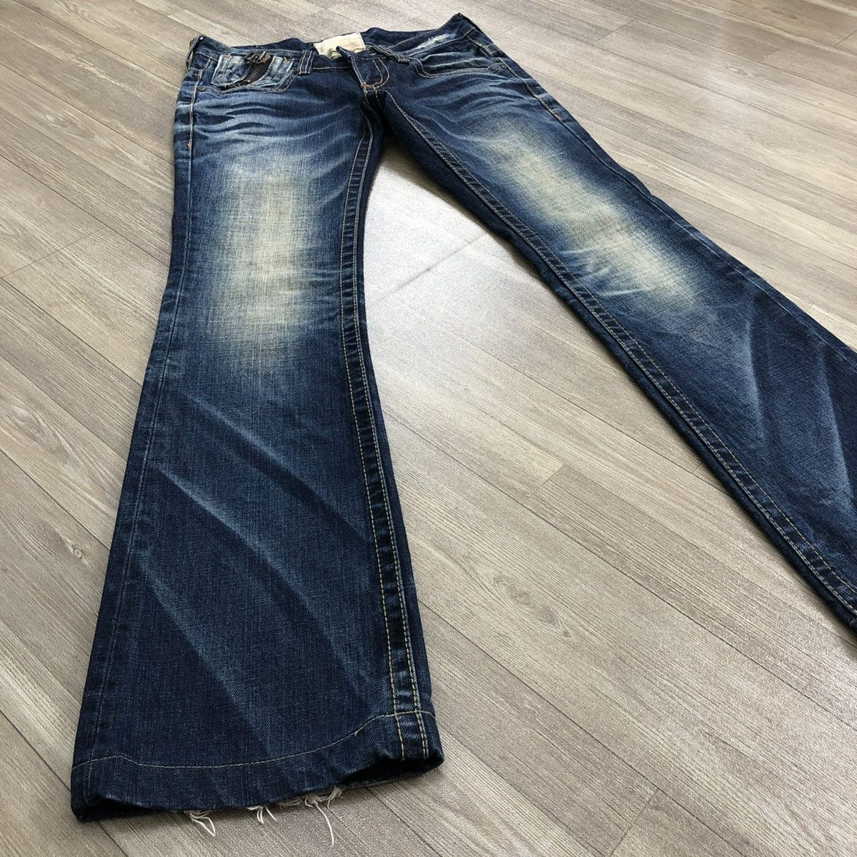 If Six Was Nine 2000s Lolita Distressed Multizipper Bootcut Flared Jeans Y2K Size US 28 / EU 44 - 16 Thumbnail