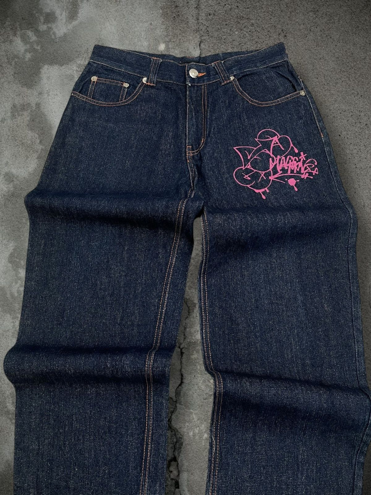 Japanese Brand Vintage Og 1990s Japan Designer Octopus Graffiti Baggy Denim Size US 31 - 4 Thumbnail