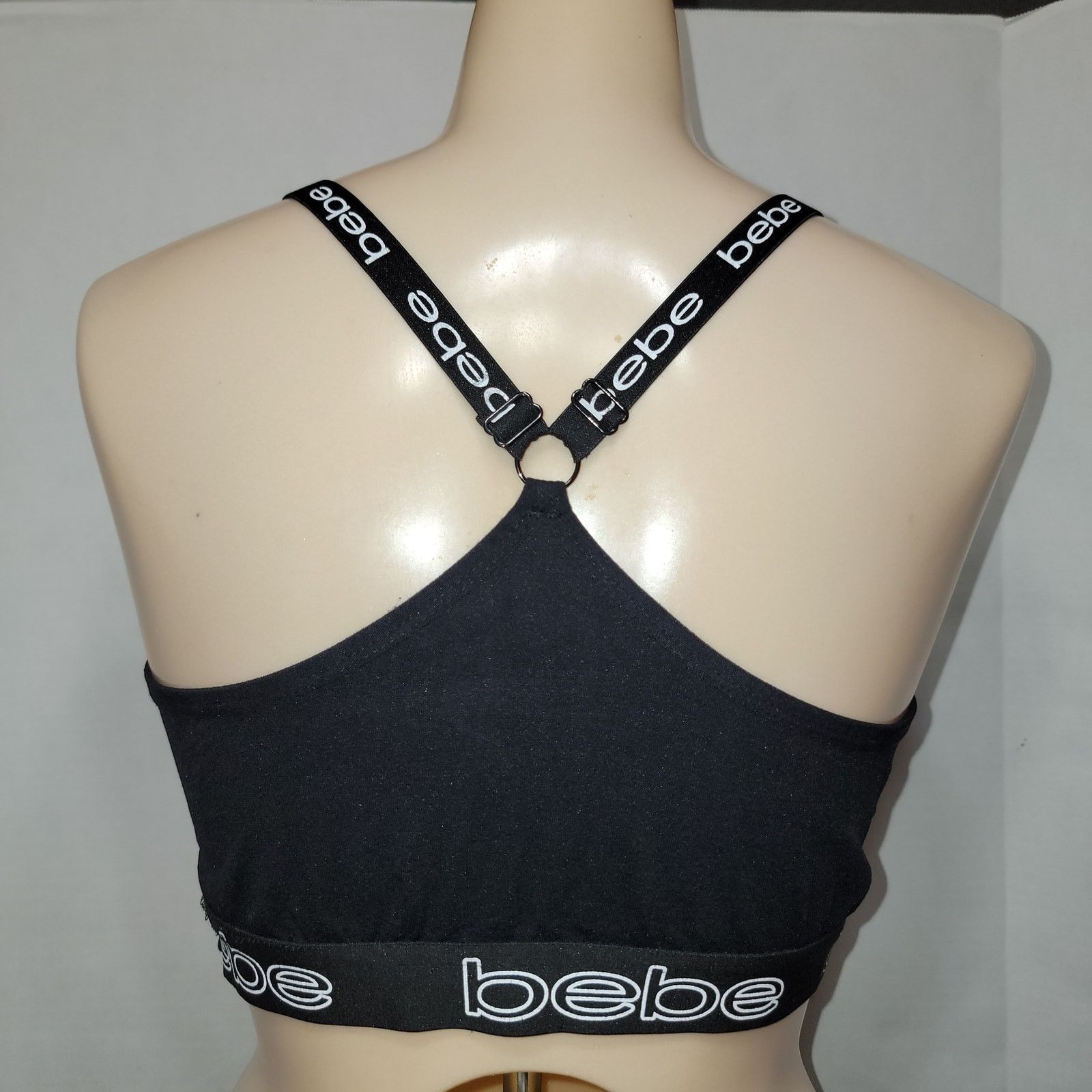 Bebe Bebe Padded Black Sports Bra - Size XL Size ONE SIZE - 3 Thumbnail
