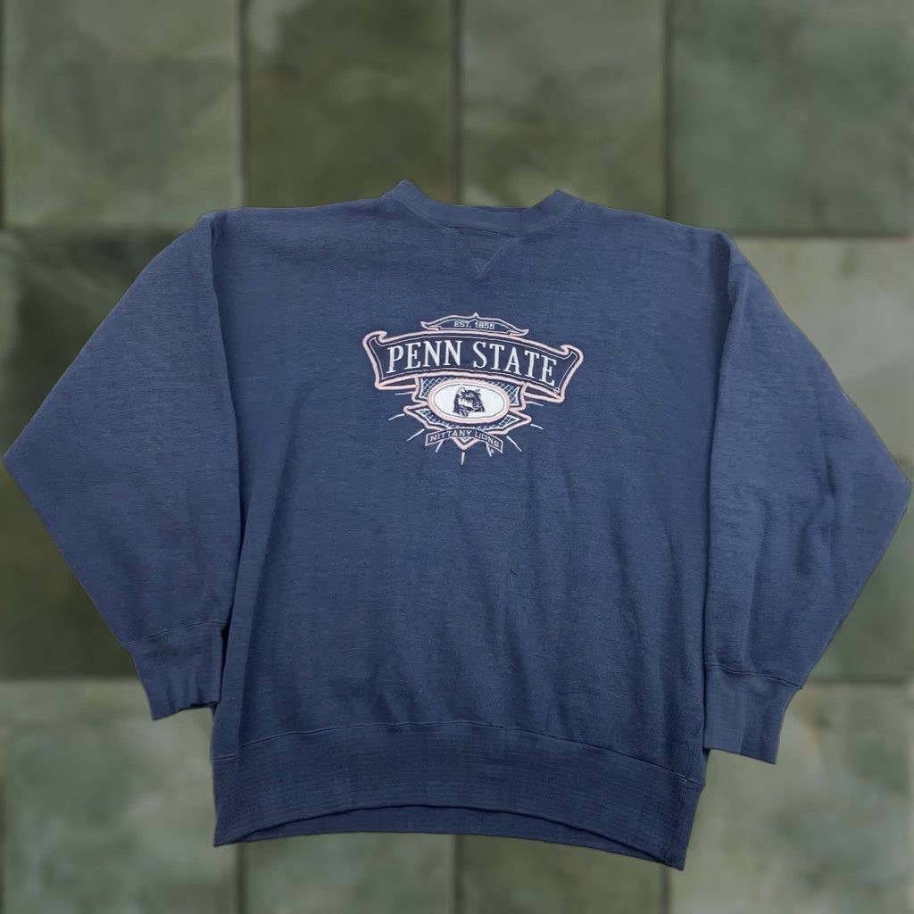 Penn VINTAGE Penn State University Sweatshirt Adult XL Blue Crewneck College Sports Men Sweatshirt 90s-Style Pullover Size US XL / EU 56 / 4 - 1 Thumbnail