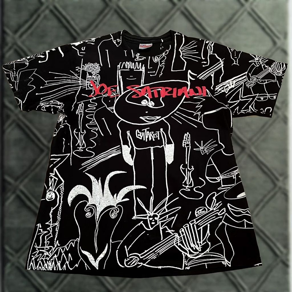 Hanes VTG Joe Satriani T Shirt Goodbye For Now L Hanes AOP 90s Black Unisex Graphic Tee Short Sleeve Cotton Vintage 90s Satriani Shirt Men Women Size US L / EU 52-54 / 3 - 1 Thumbnail