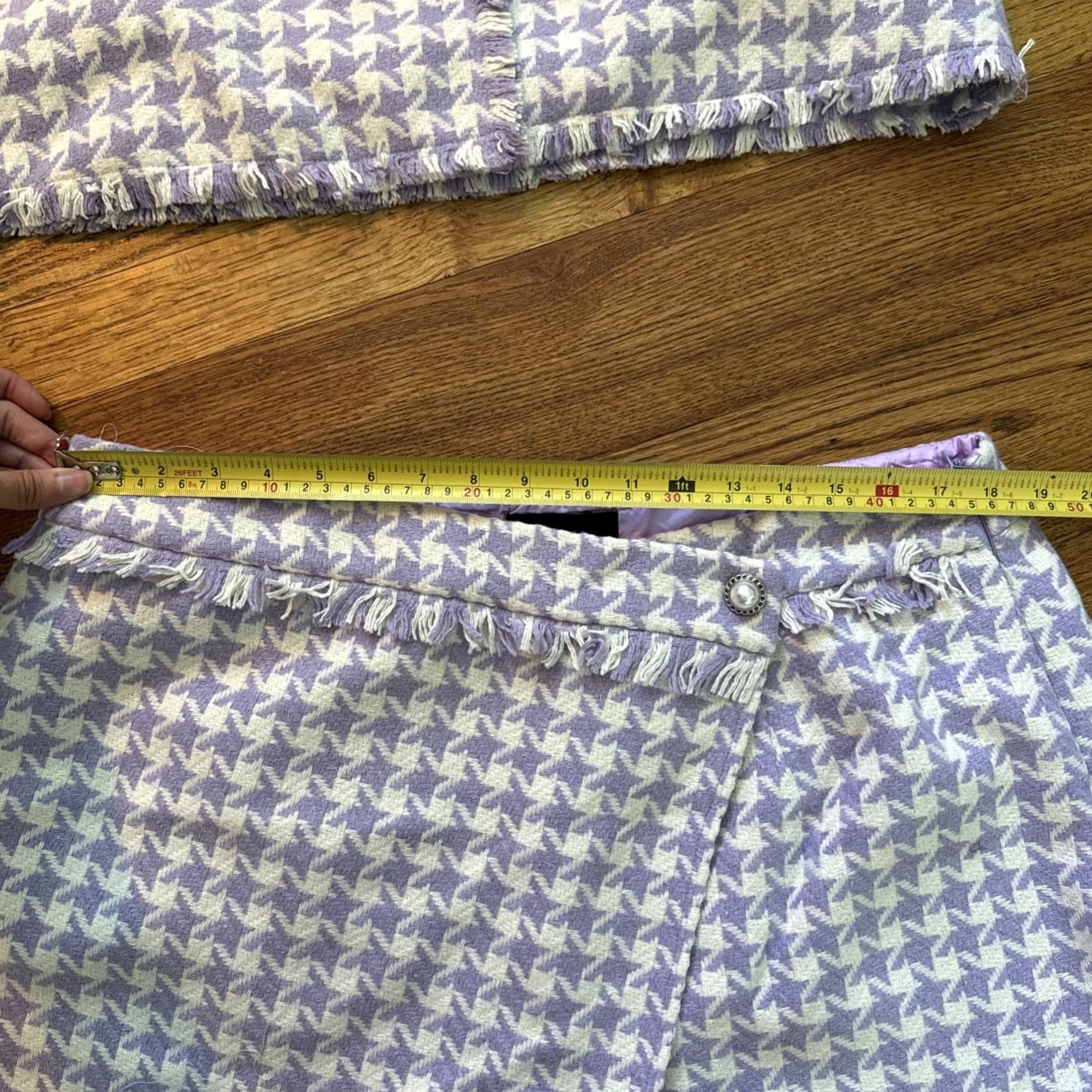 Cider CIDER Jacket Short Purple Houndstooth Tweed XL Women Suit Set Short Jacket C11 Size 40" / US 18 - 7 Thumbnail