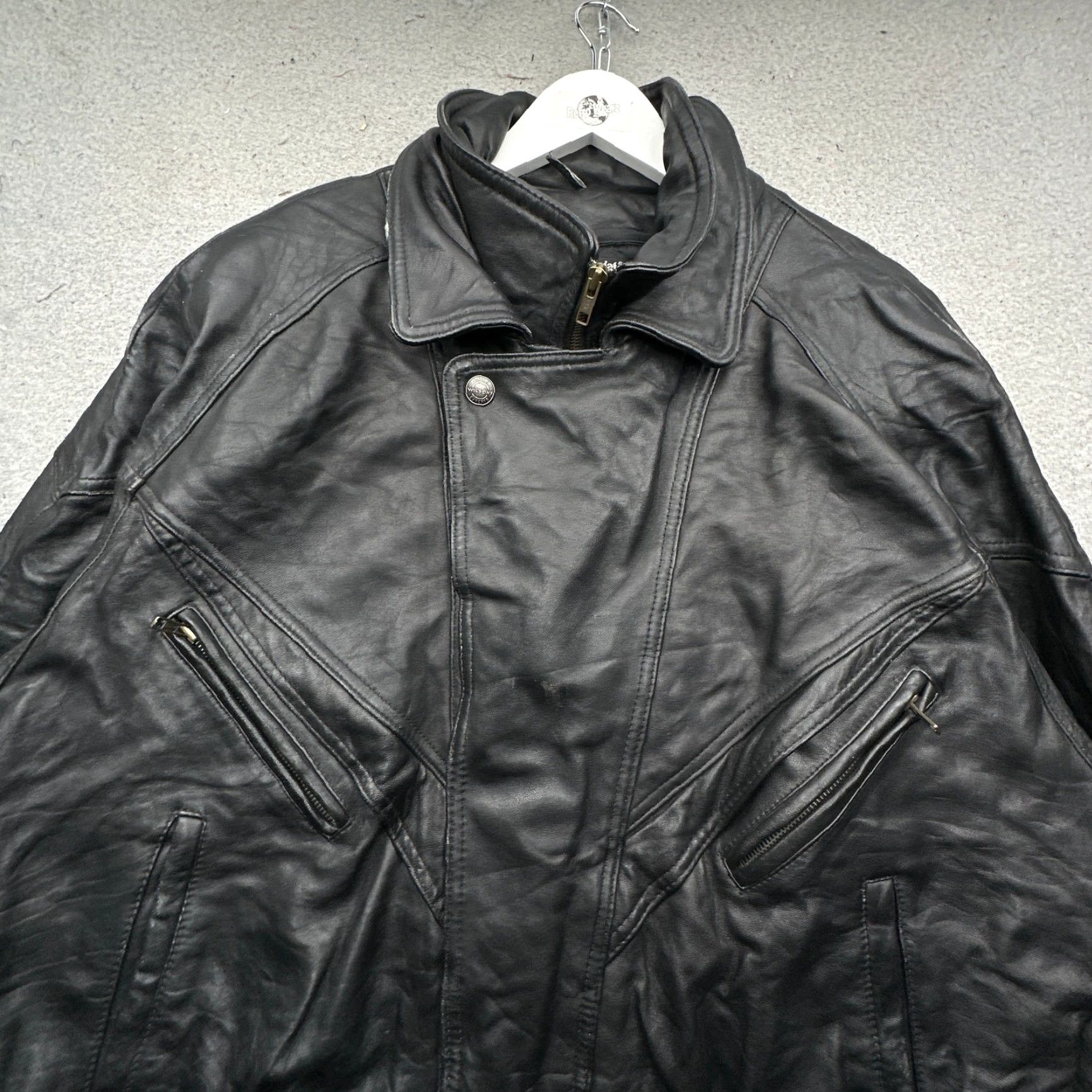Vintage VINTAGE Wilsons Leather Bomber Moto Jacket Mens Large Black Zip Rider Leather Moto Jacket L Mens Size US L / EU 52-54 / 3 - 7 Thumbnail
