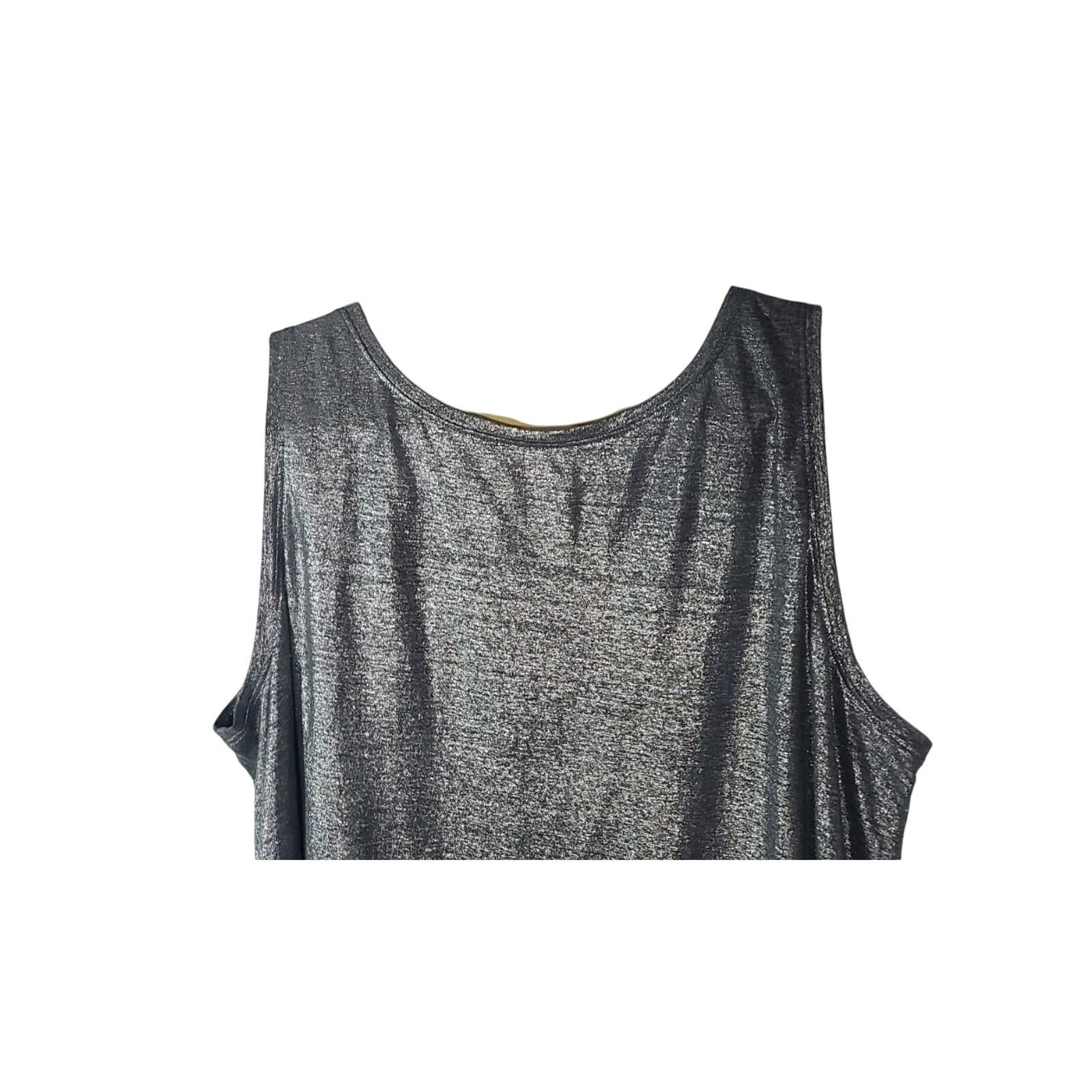 Eileen Fisher New Eileen Fisher Ash Silver Linen Jersey Shimmer Top 2X Size XXL / US 16-18 / IT 52-54 - 7 Thumbnail