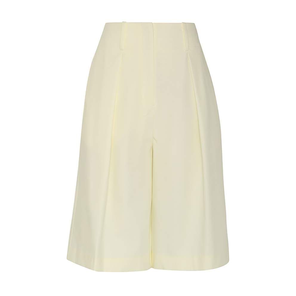Zimmermann oc11z0525 Pleated Cotton Shorts in Light Yellow Size 25" / US 0 / IT 36 - 1 Thumbnail