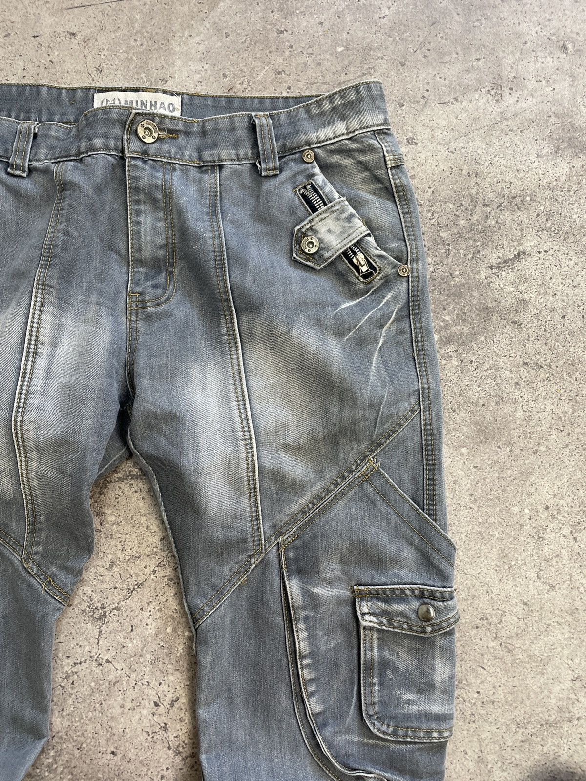 Vintage Vintage Balenciaga Style Distressed 00s Cargo Jeans Pants Size US 33 - 6 Thumbnail