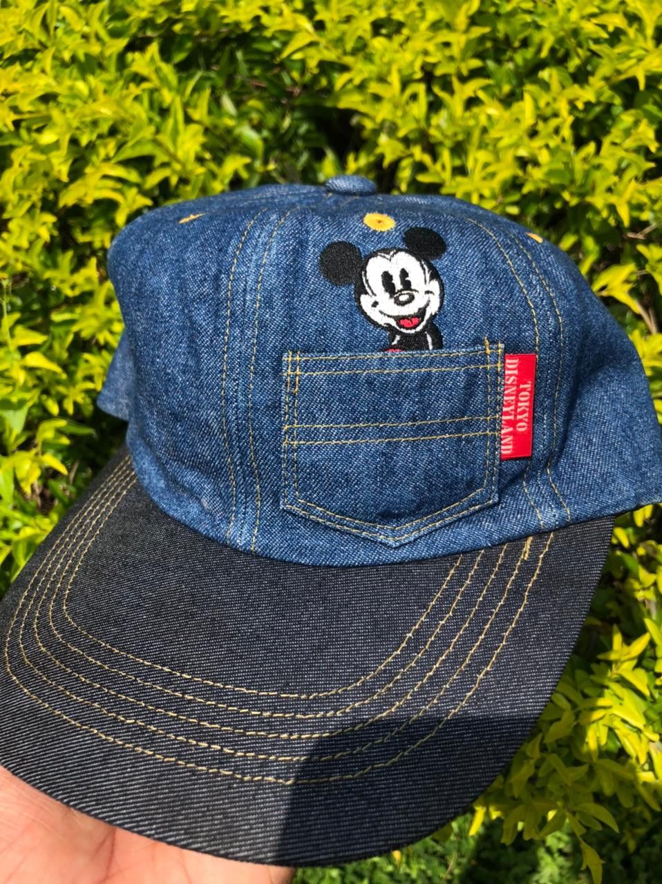Disney Vintage Disneyland tokyo pocket denim hat Size ONE SIZE - 2 Thumbnail