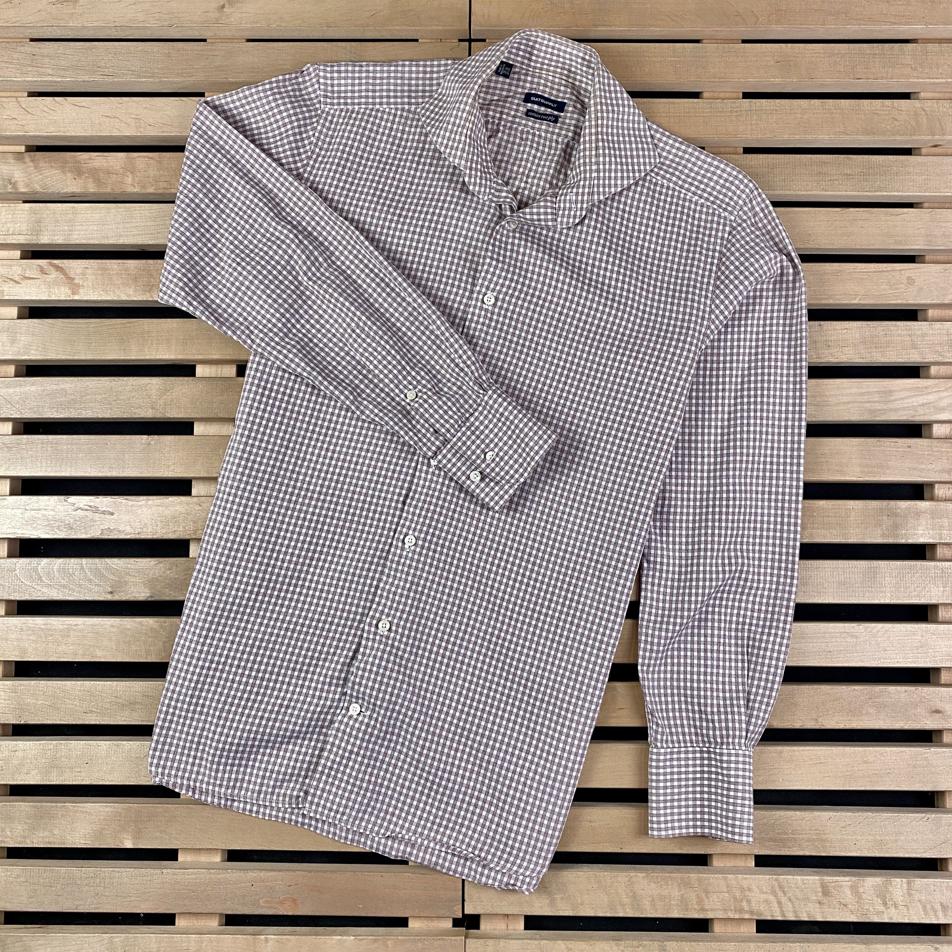 Suitsupply Mens Long Sleeve Shirt Suitsupply Size M Cotton Size US M / EU 48-50 / 2 - 1 Thumbnail