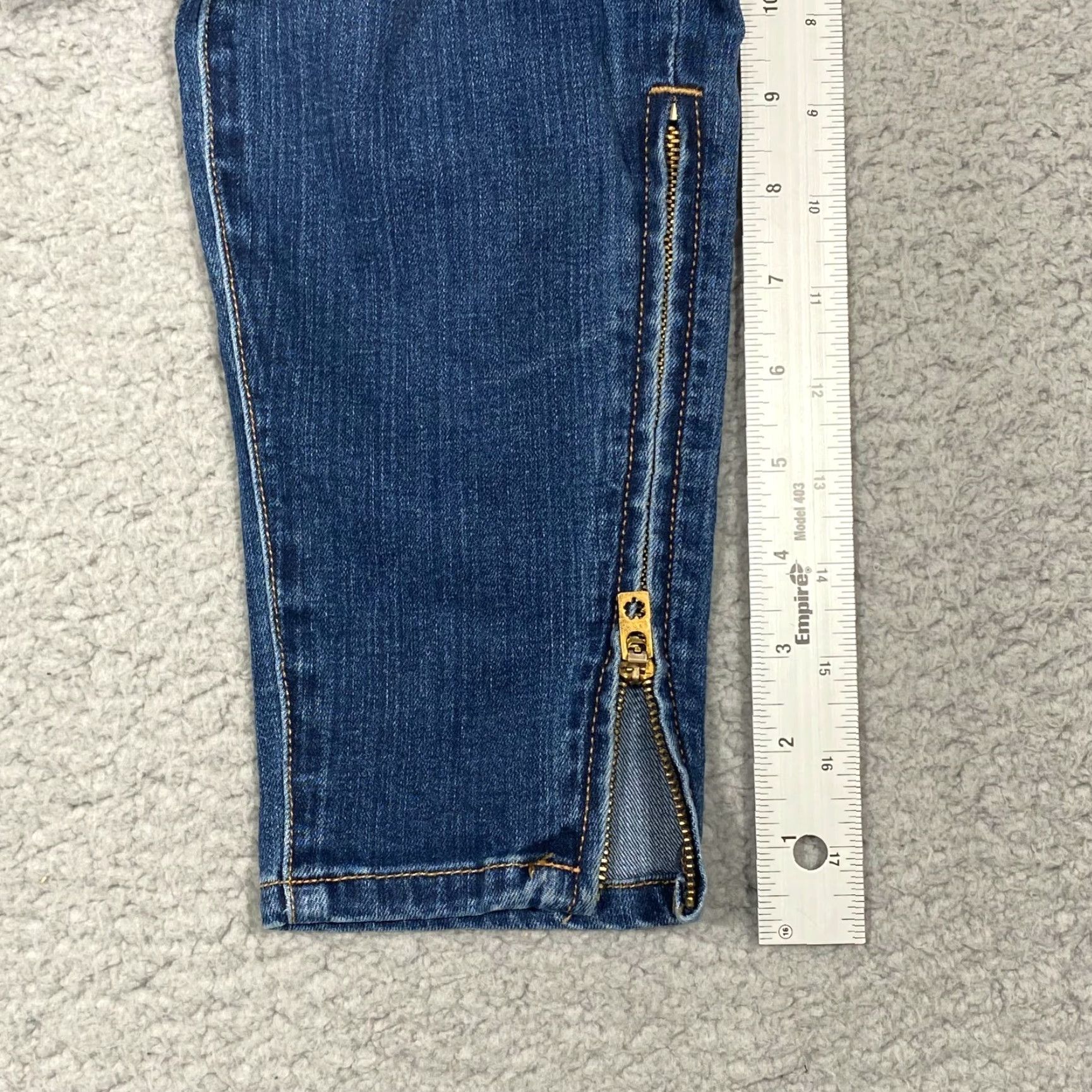 Lucky Brand LUCKY Brand SOFIA SKINNY Jeans Medium Wash Distress w/Ankle Zip Womens Size 27" / US 4 / IT 40 - 3 Thumbnail