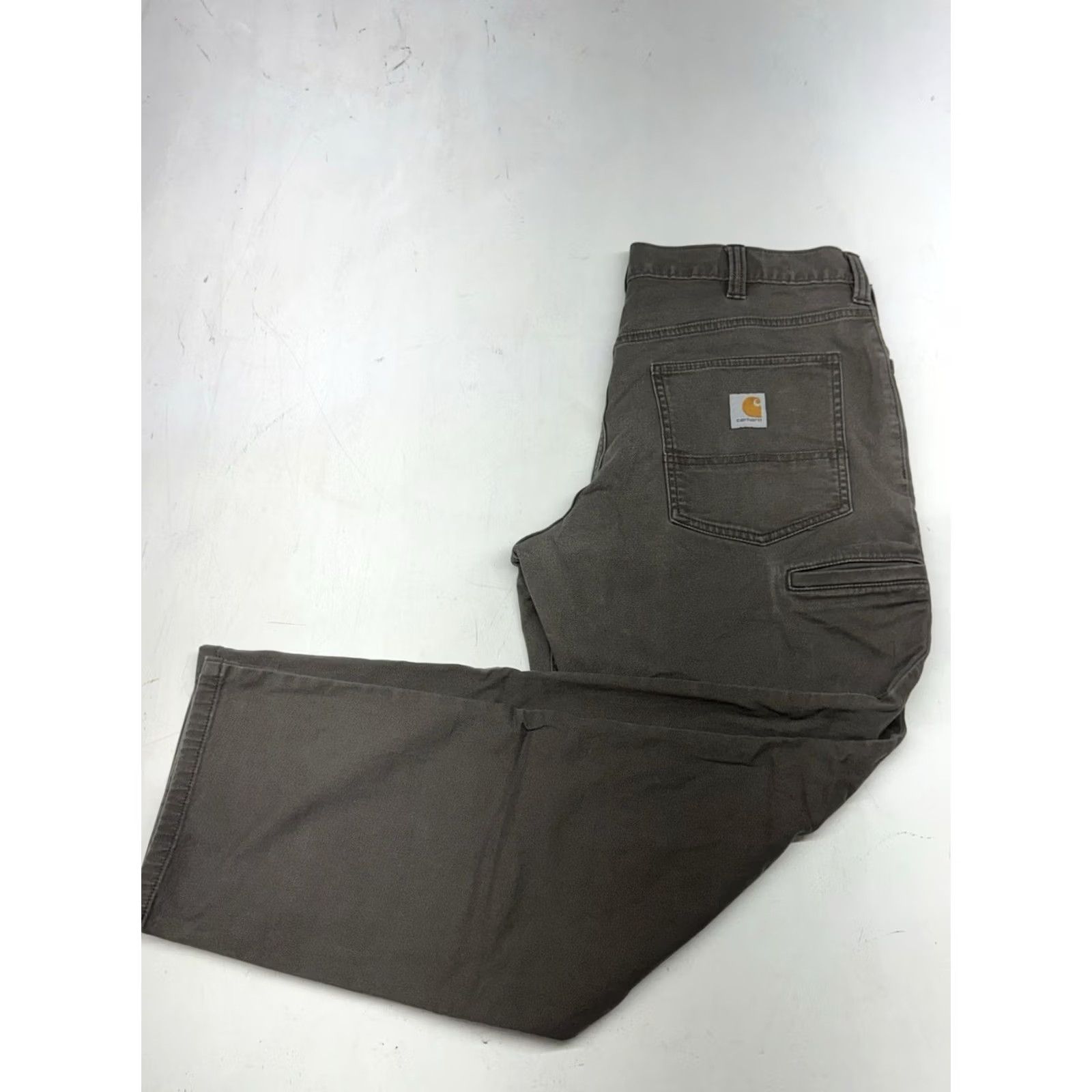 Carhartt Carhartt Rugged Flex Relaxed Fit Canvas Work Pants Gray BN2517-M 34x29 Pants Mens Casual Workwear Canvas 5-Pocket Zipper Button Logo Front Flat Front Size US 34 / EU 50 - 2 Thumbnail