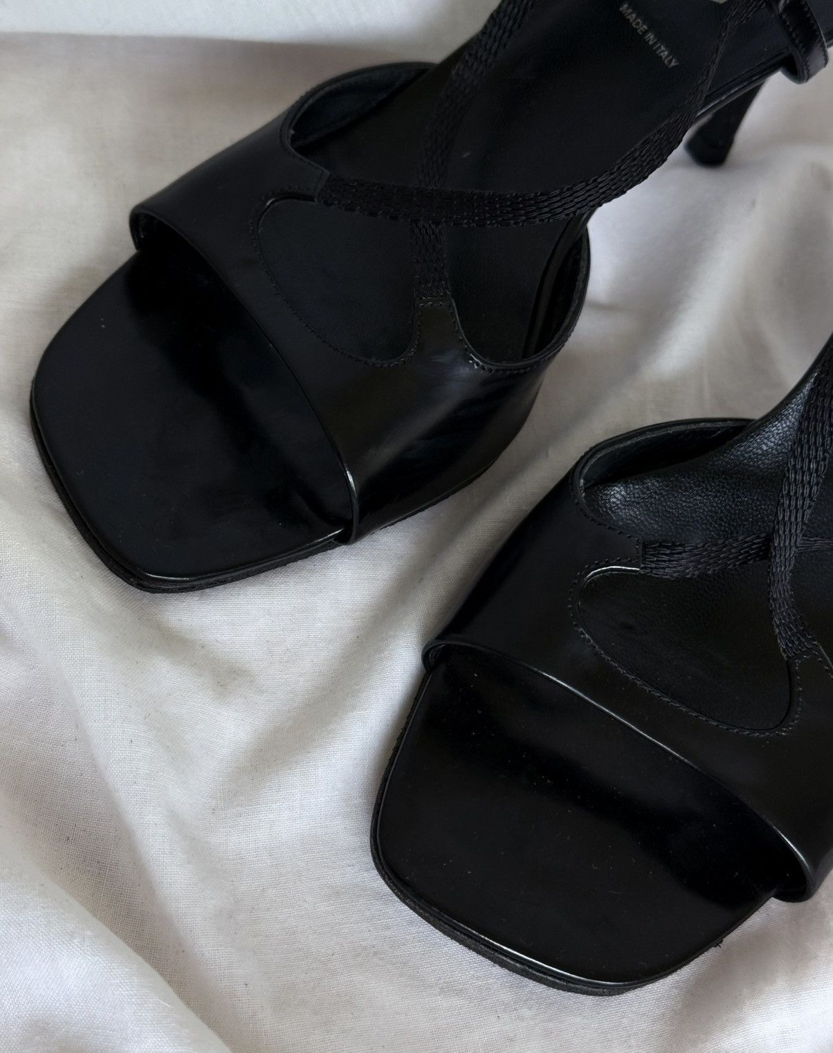 Prada Prada Black Patent Leather Metal Plaque Sandals Mules Size US 6 / IT 36 - 5 Thumbnail