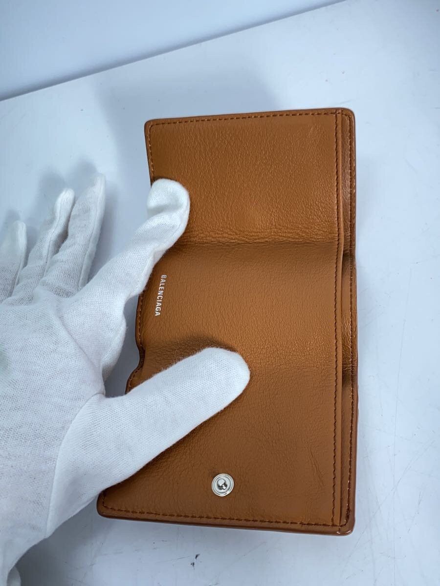Balenciaga Balenciaga Leather Tri-Fold Wallet Camel Paper Mini Size ONE SIZE - 4 Thumbnail