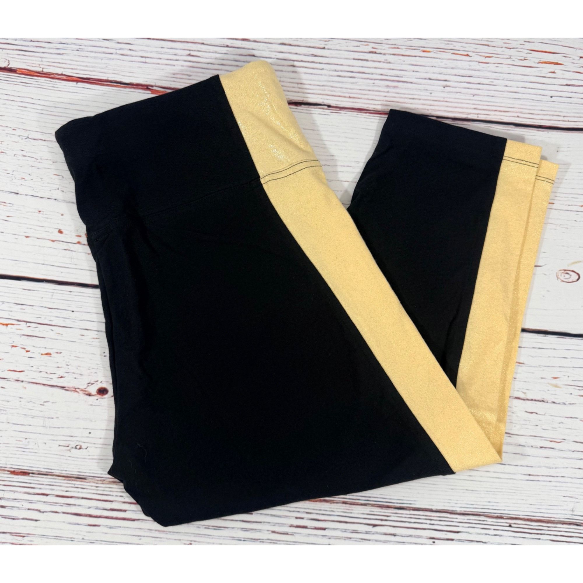 Victoria's Secret Victorias Secret Sport High-Waist Black & Gold Colorblock Le Size 34" / US 12 / IT 48 - 3 Thumbnail