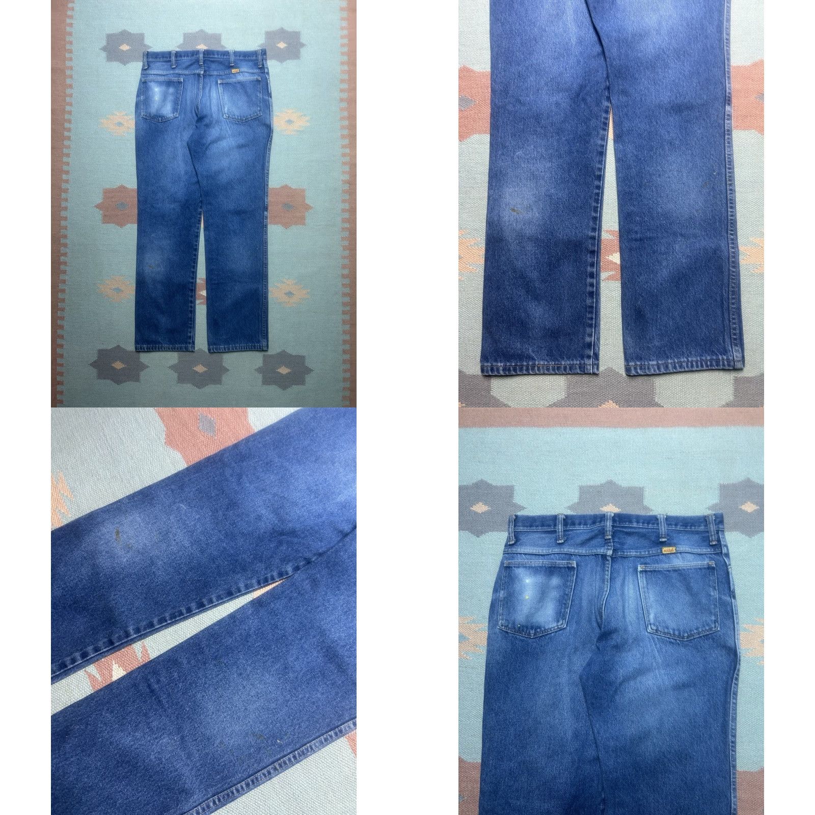 Denime VINTAGE Rustler Denim Jeans Straight USA 34x31 Men Blue 70s 80s Size US 34 / EU 50 - 8 Thumbnail